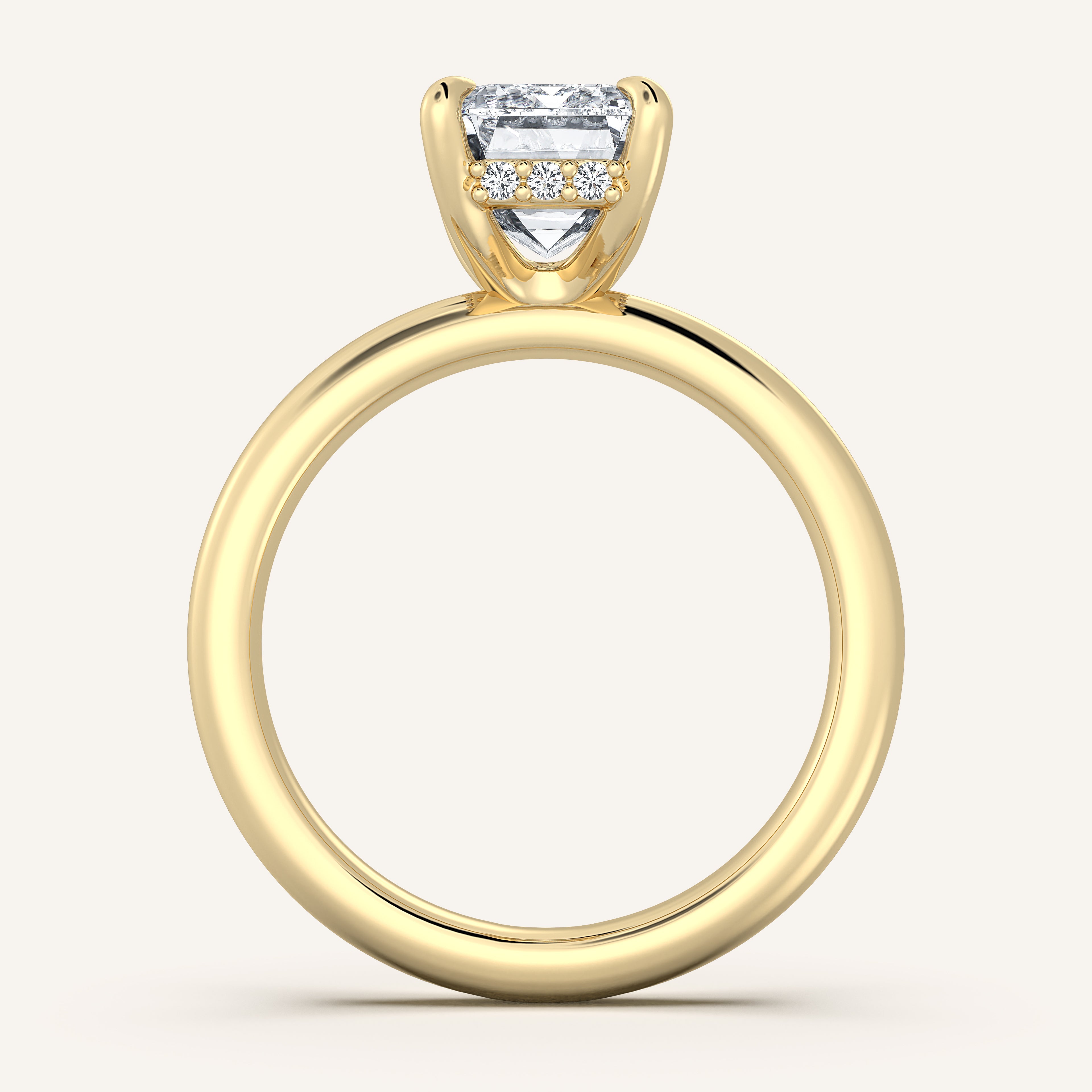 shape: Emerald | metal: Yellow Gold | view: 3