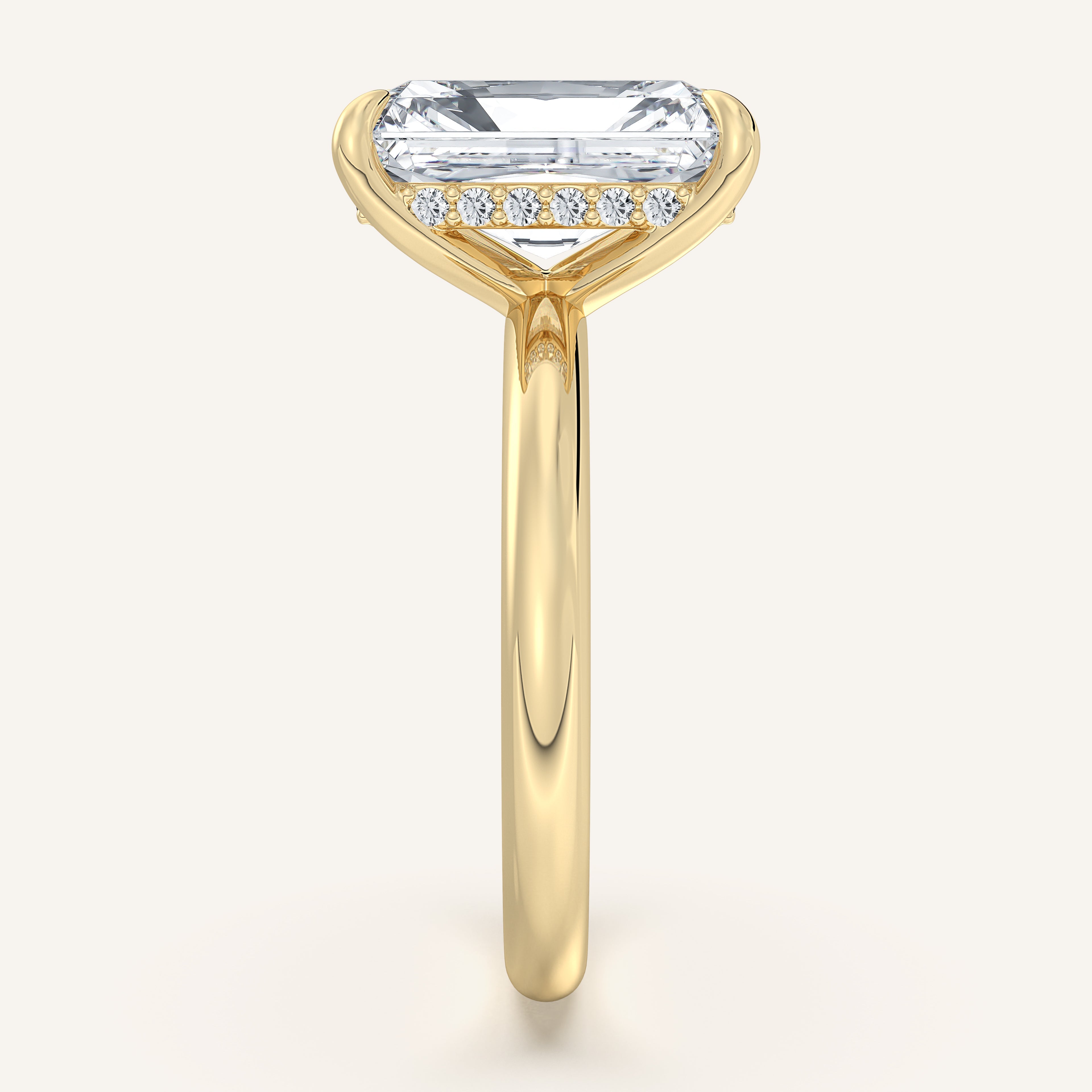 shape: Radiant | metal: Yellow Gold | view: 4