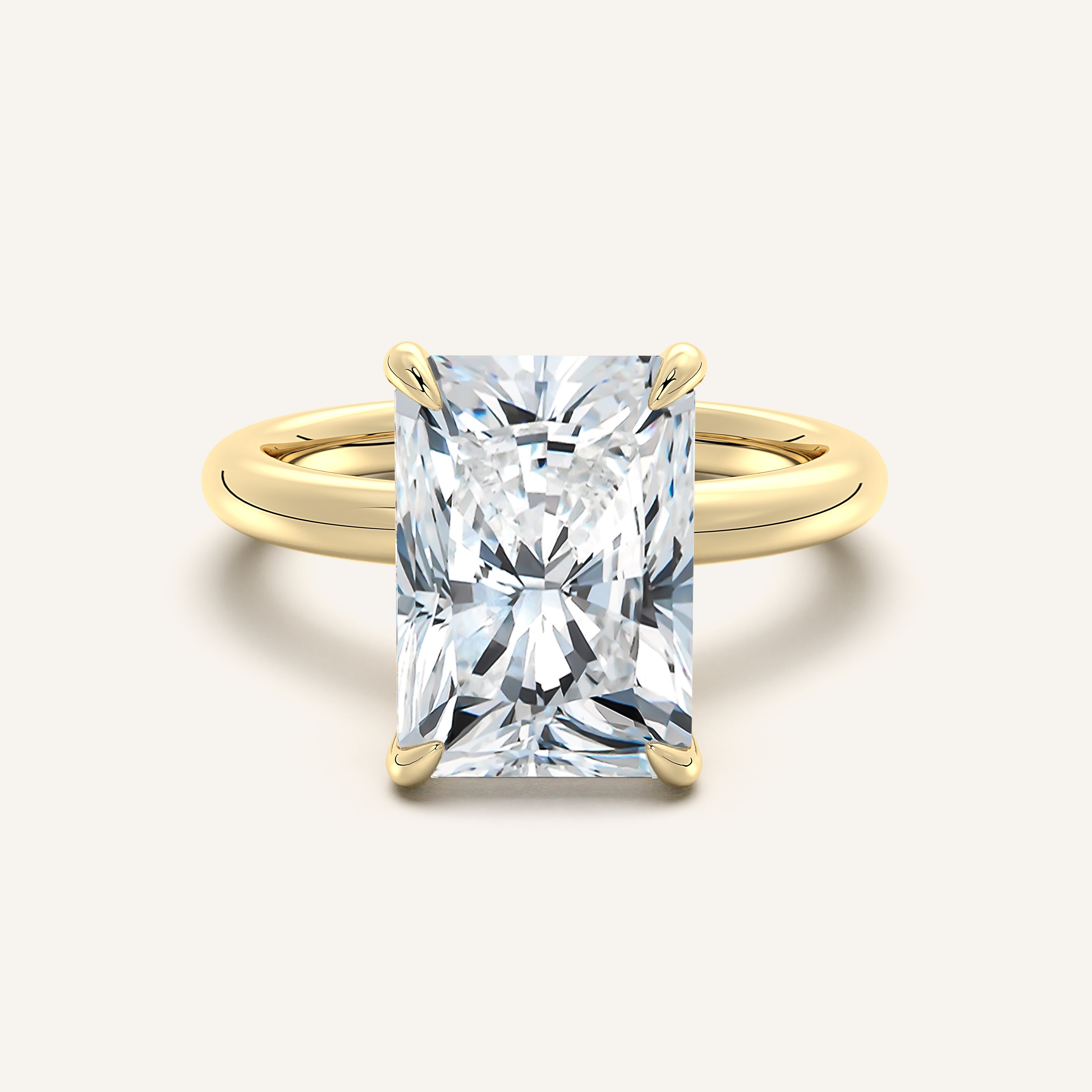 shape: Radiant | metal: Yellow Gold | view: 1