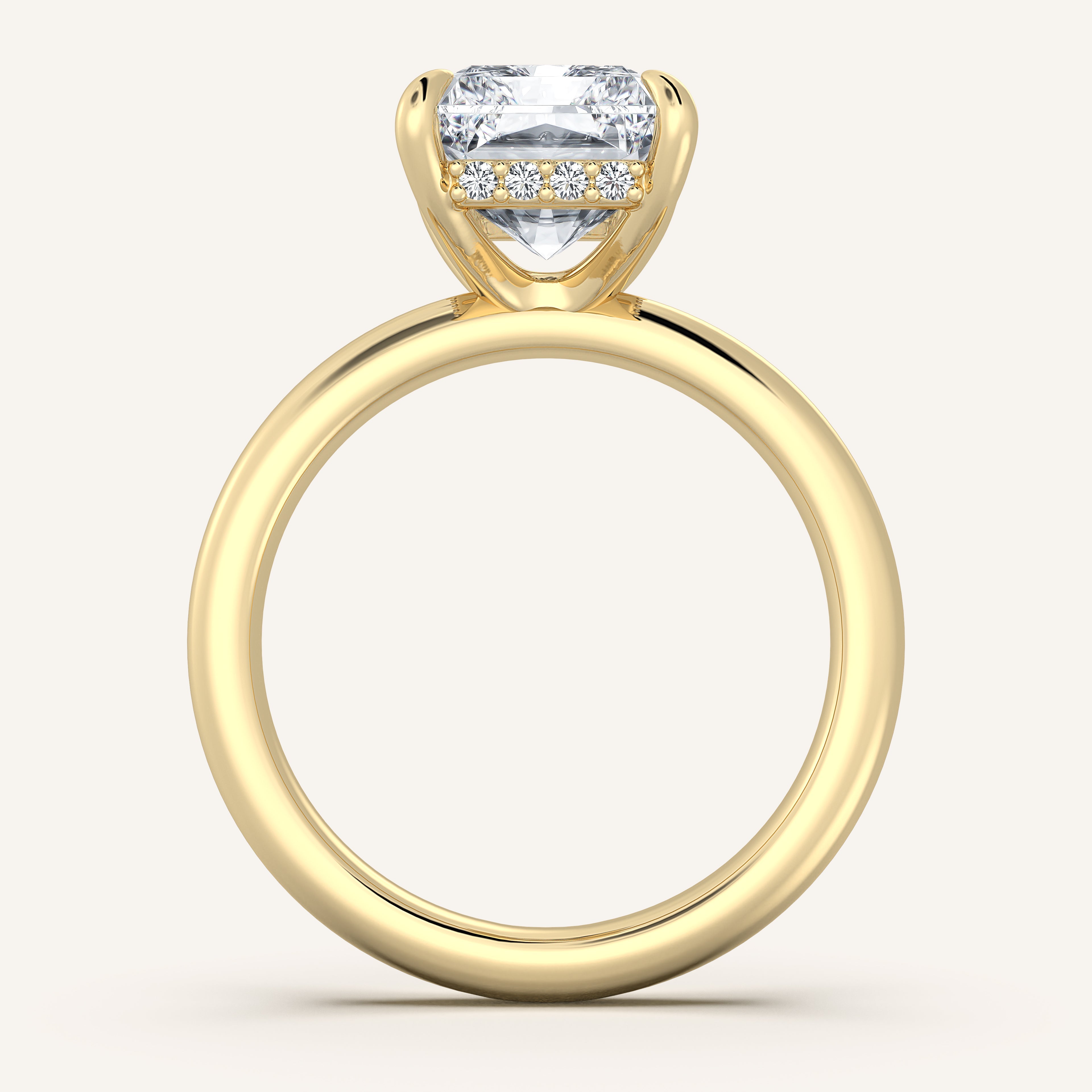 shape: Radiant | metal: Yellow Gold | view: 3