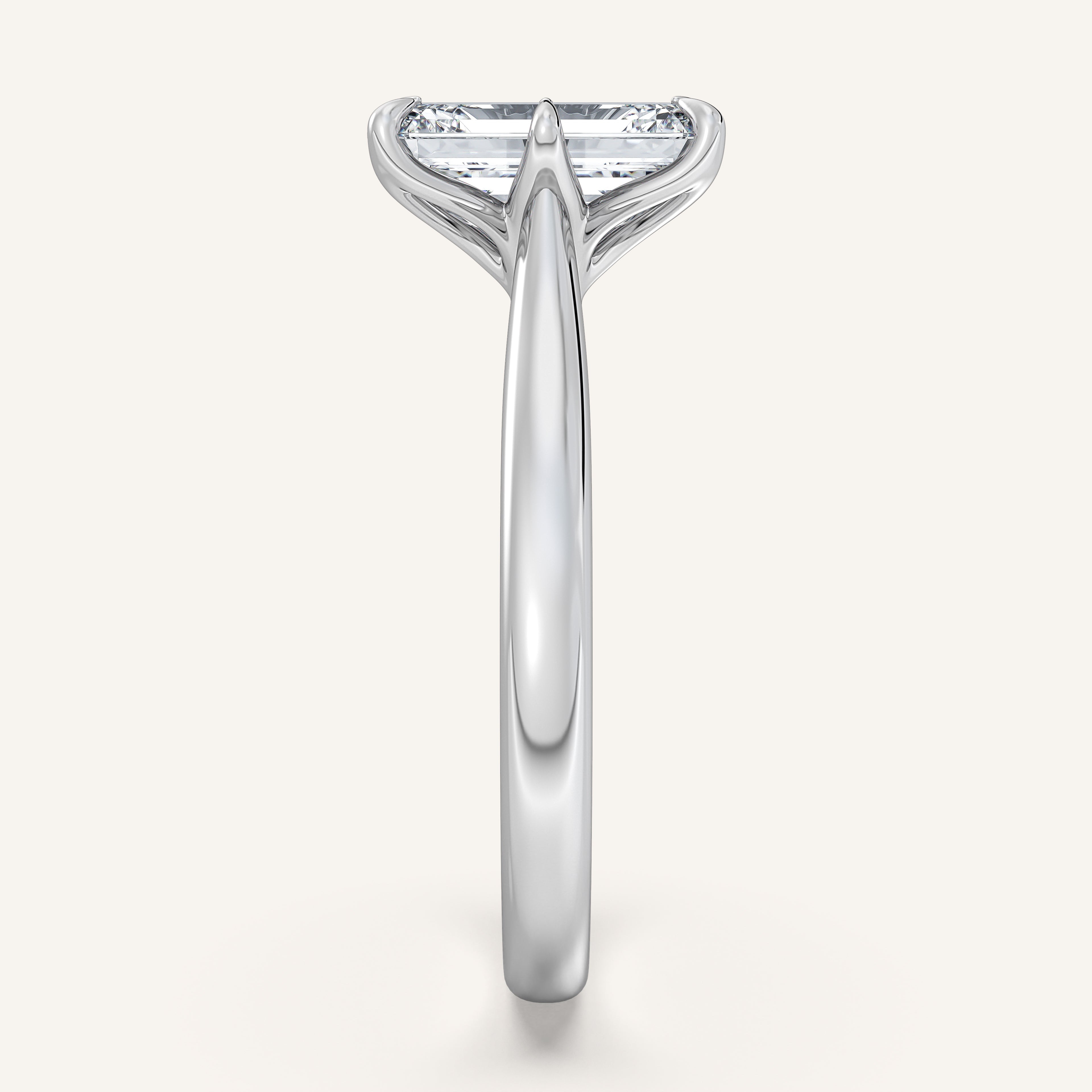 shape: Emerald | metal: White Gold, Platinum | view: 4