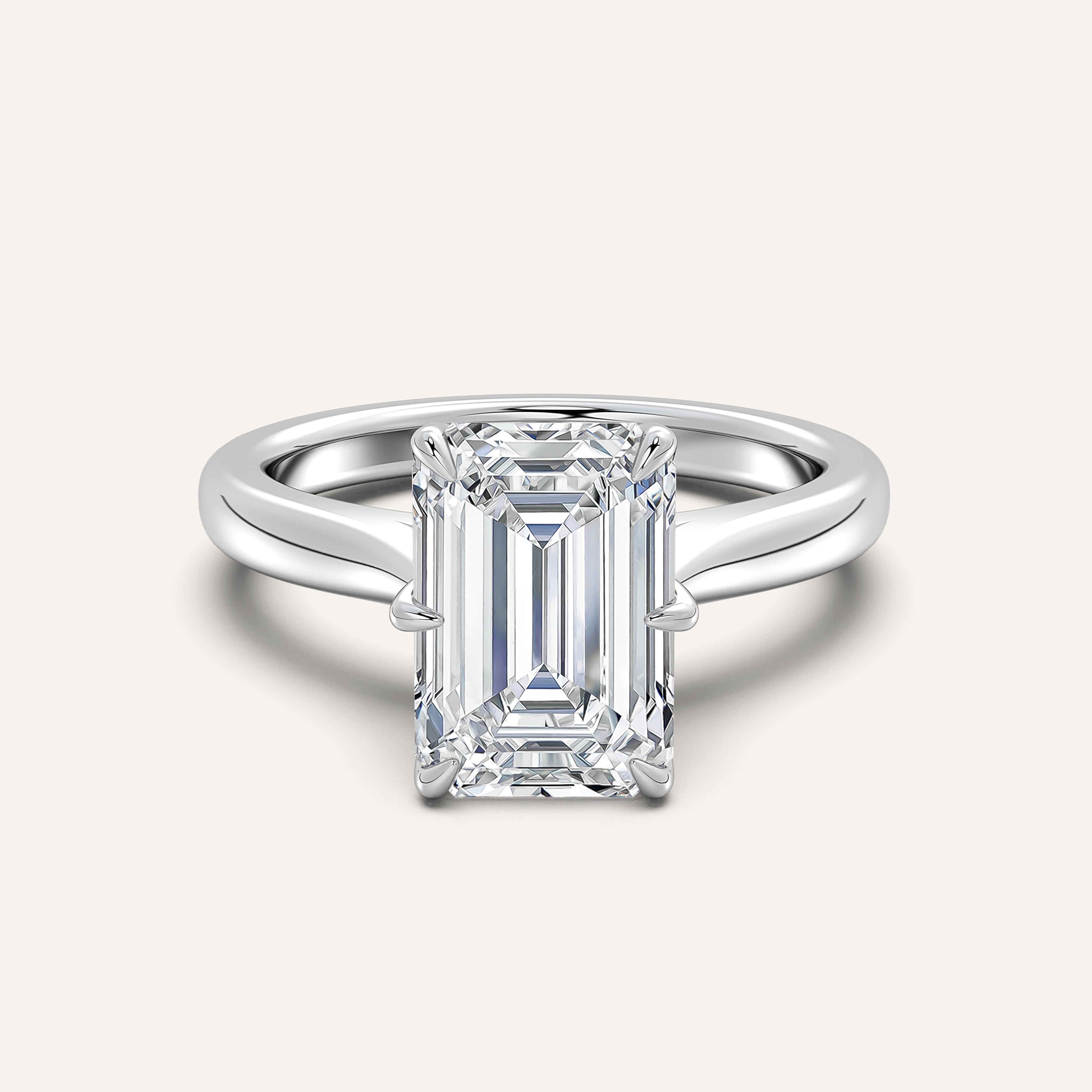 shape: Emerald | metal: White Gold, Platinum | view: 1