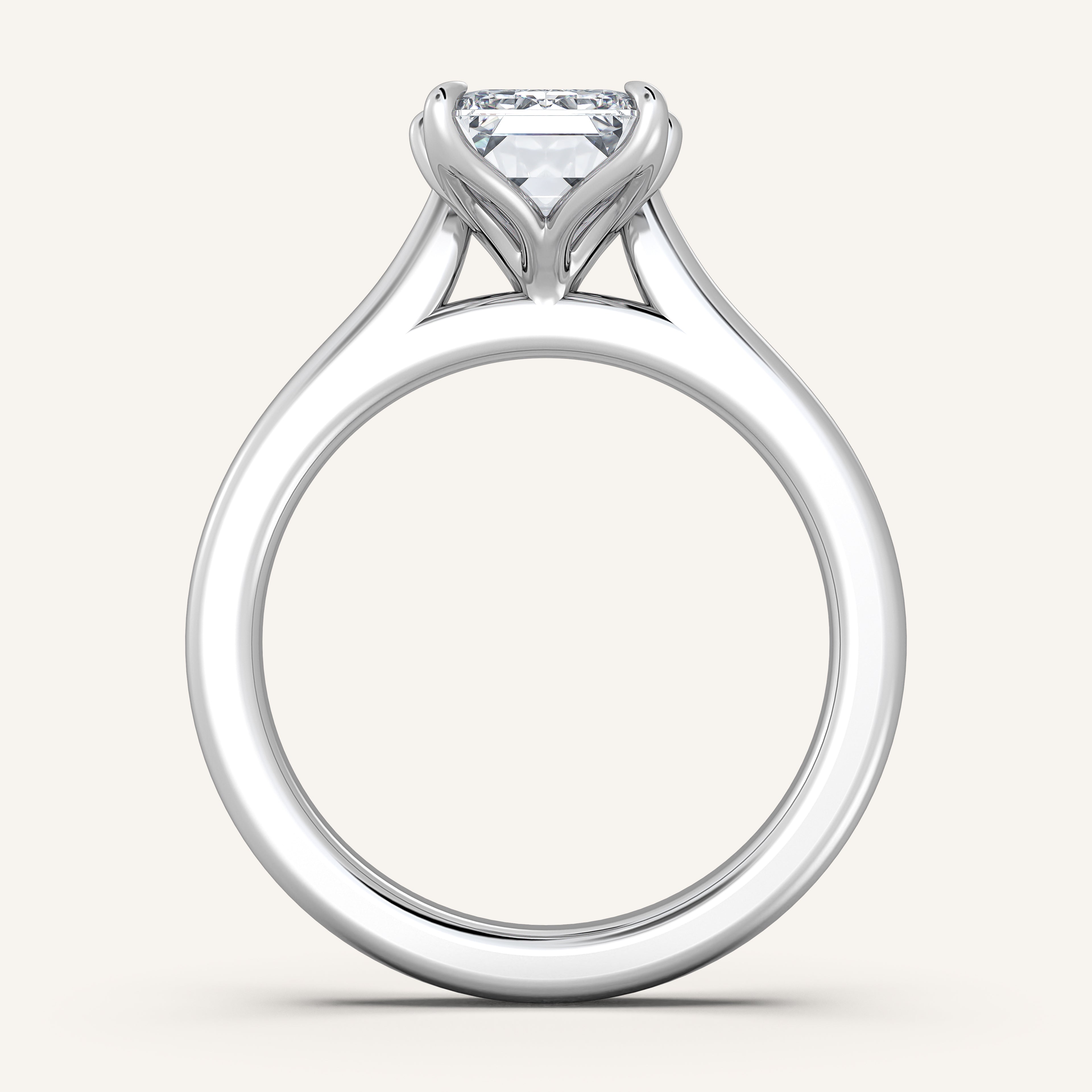 shape: Emerald | metal: White Gold, Platinum | view: 3