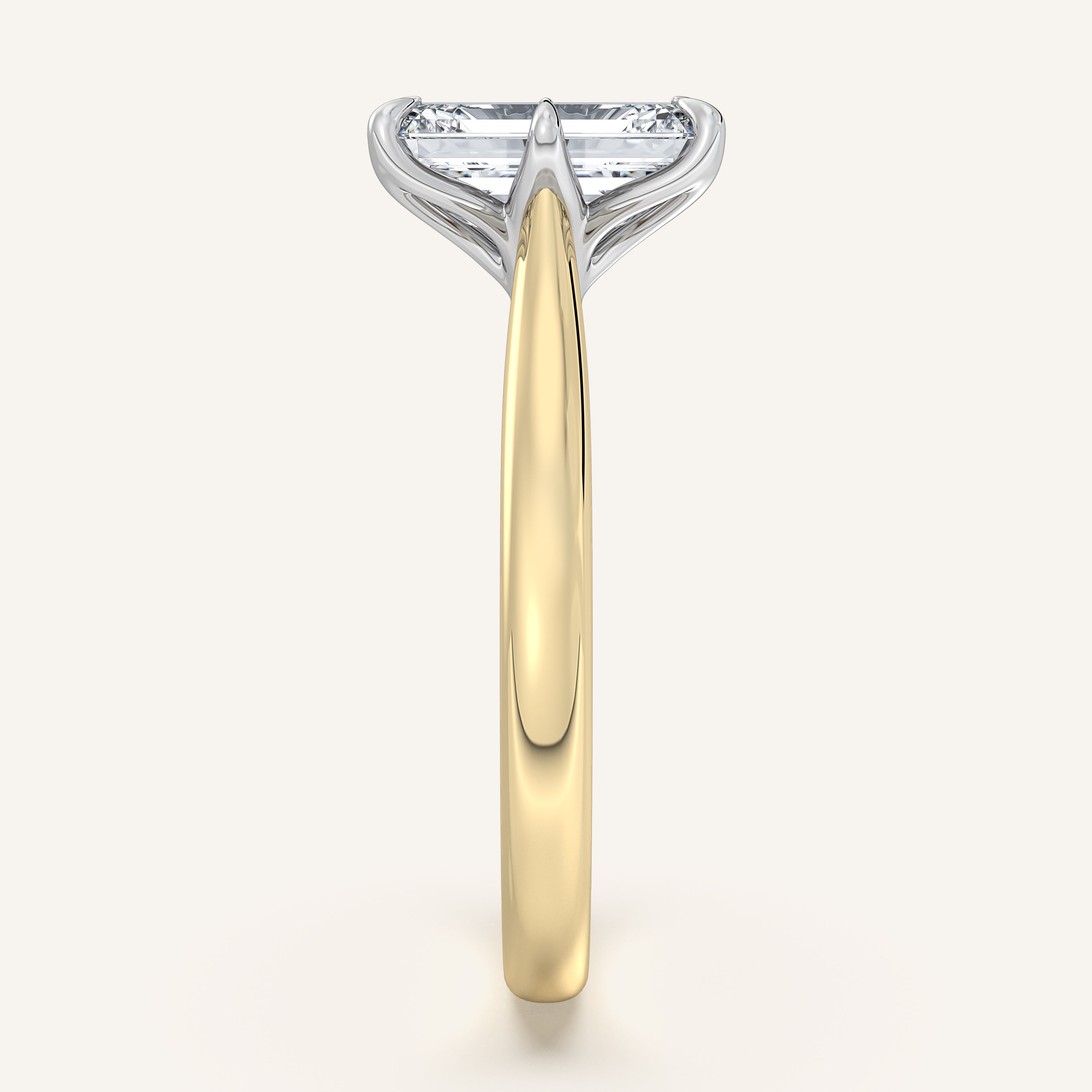 shape: Emerald | metal: Two Tone | view: 4