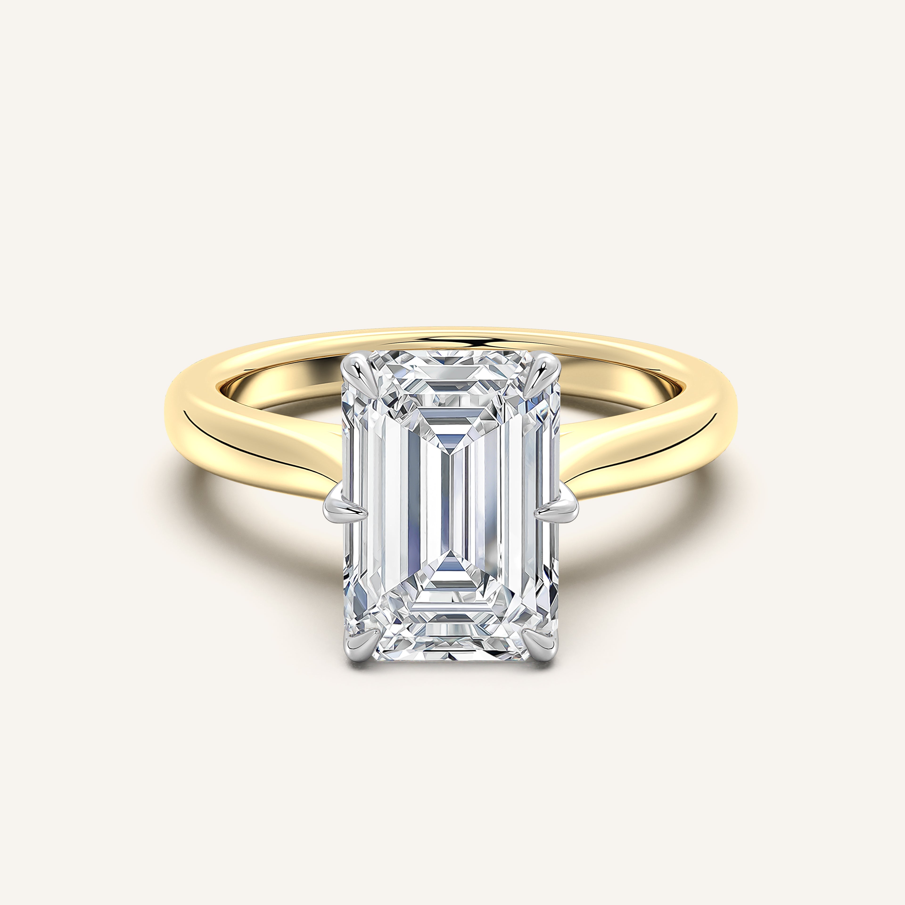 shape: Emerald | metal: Two Tone | view: 1