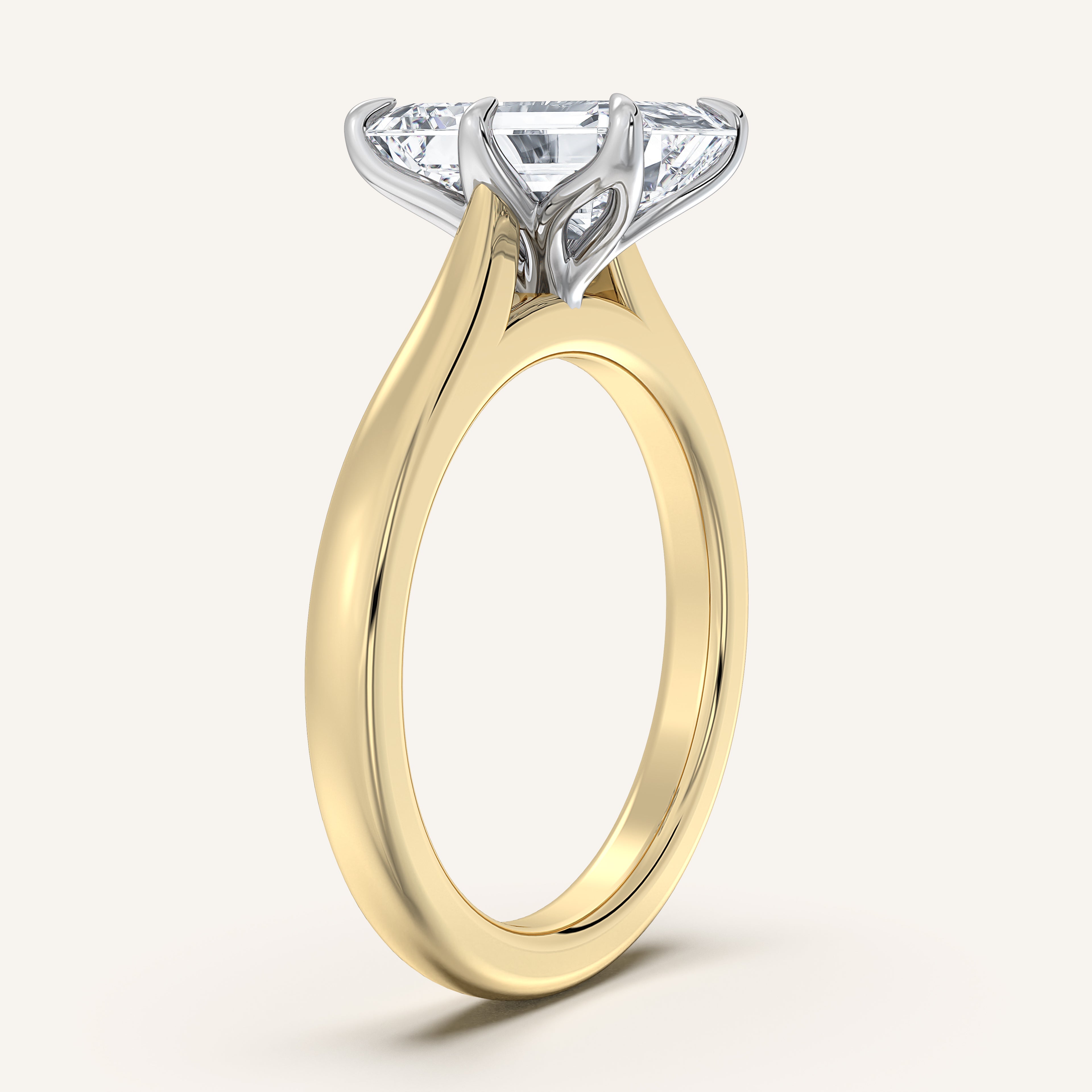 shape: Emerald | metal: Two Tone | view: 2