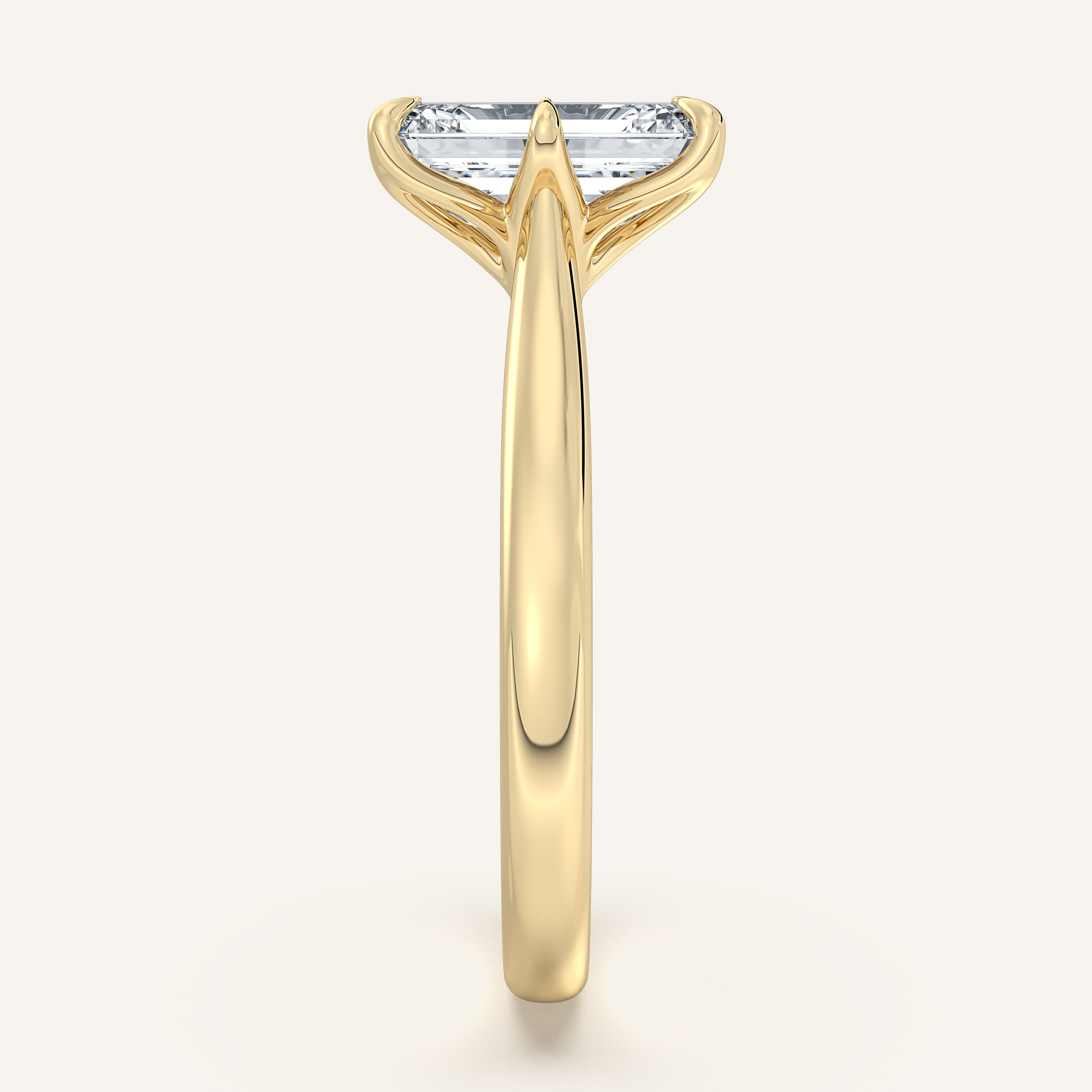 shape: Emerald | metal: Yellow Gold | view: 4