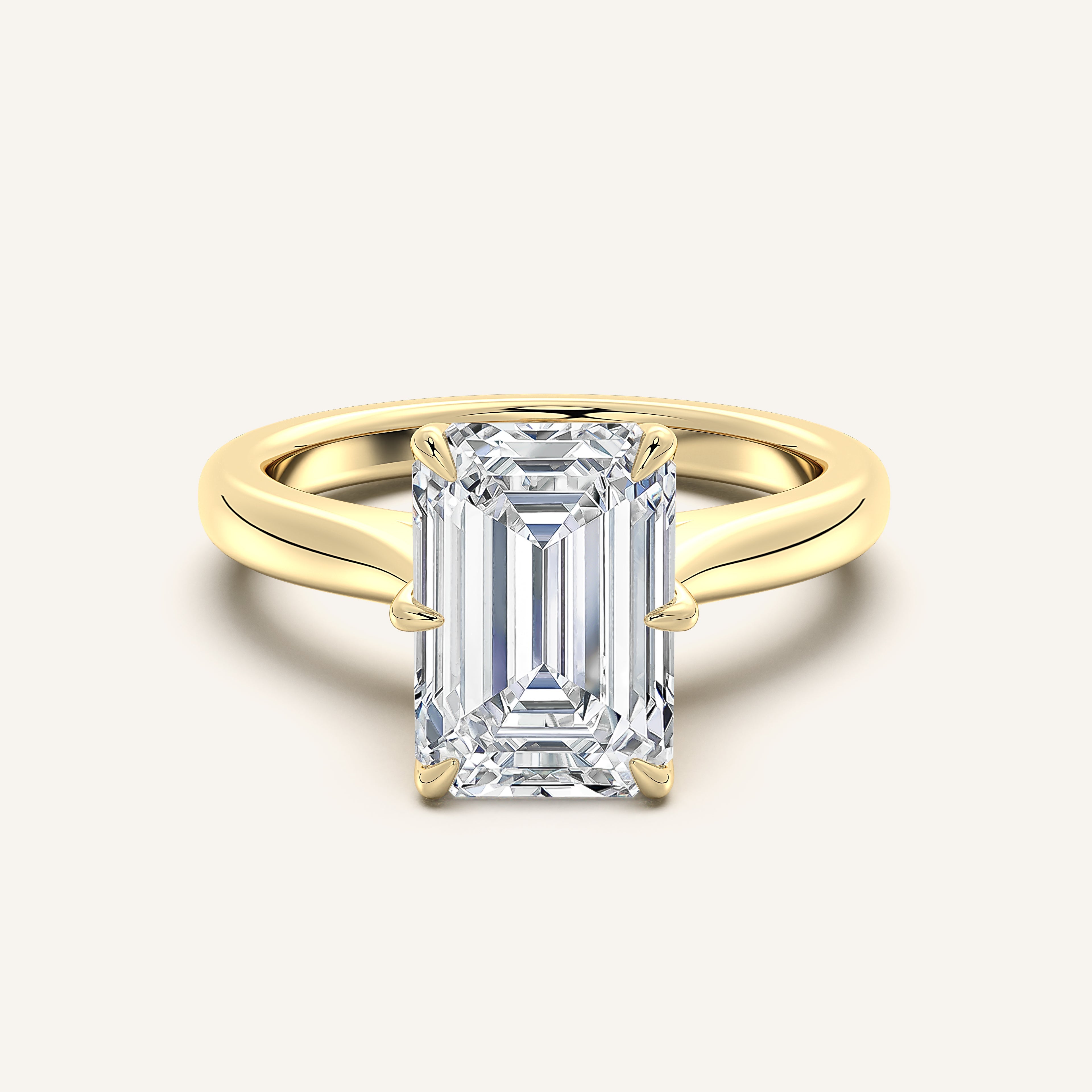 shape: Emerald | metal: Yellow Gold | view: 1