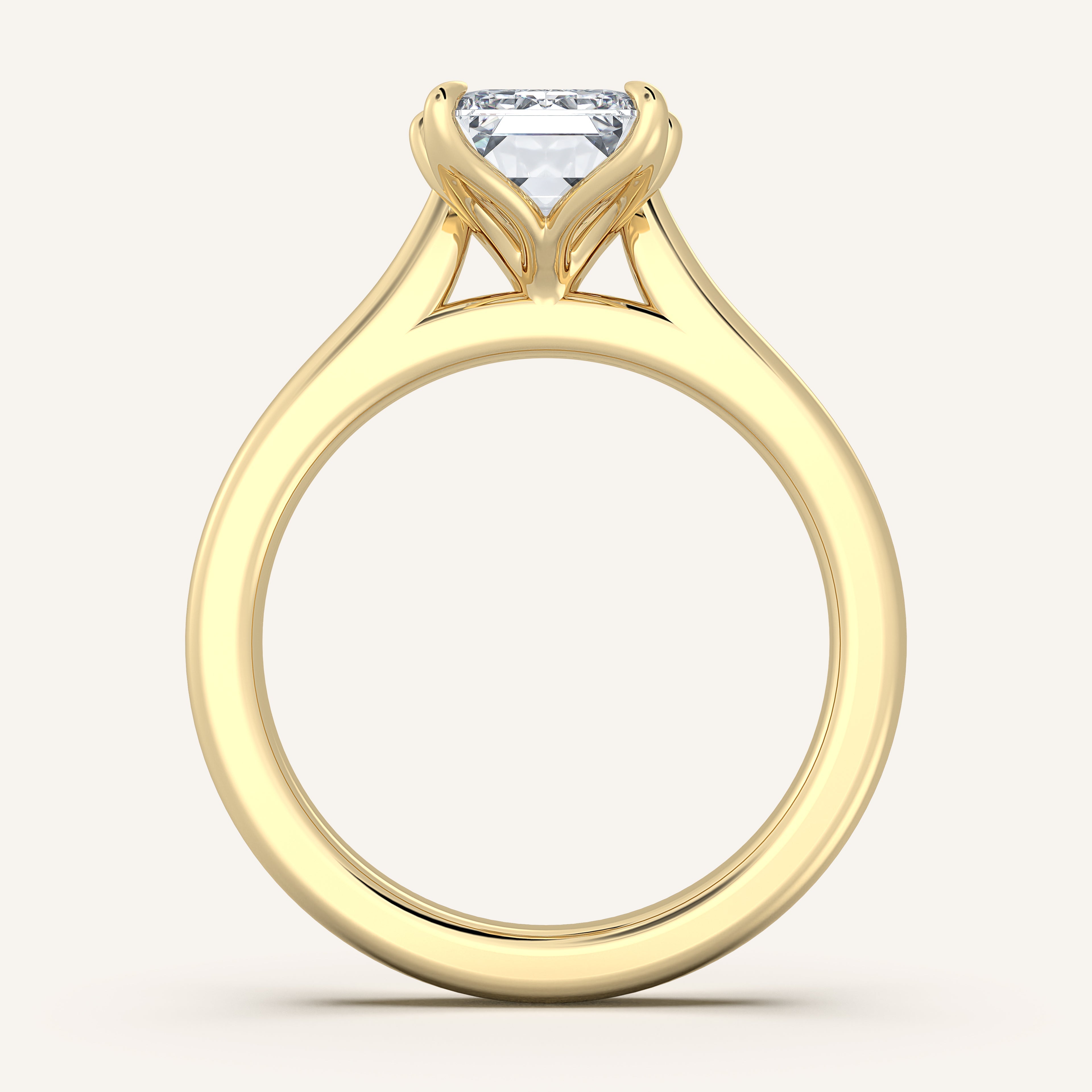 shape: Emerald | metal: Yellow Gold | view: 3