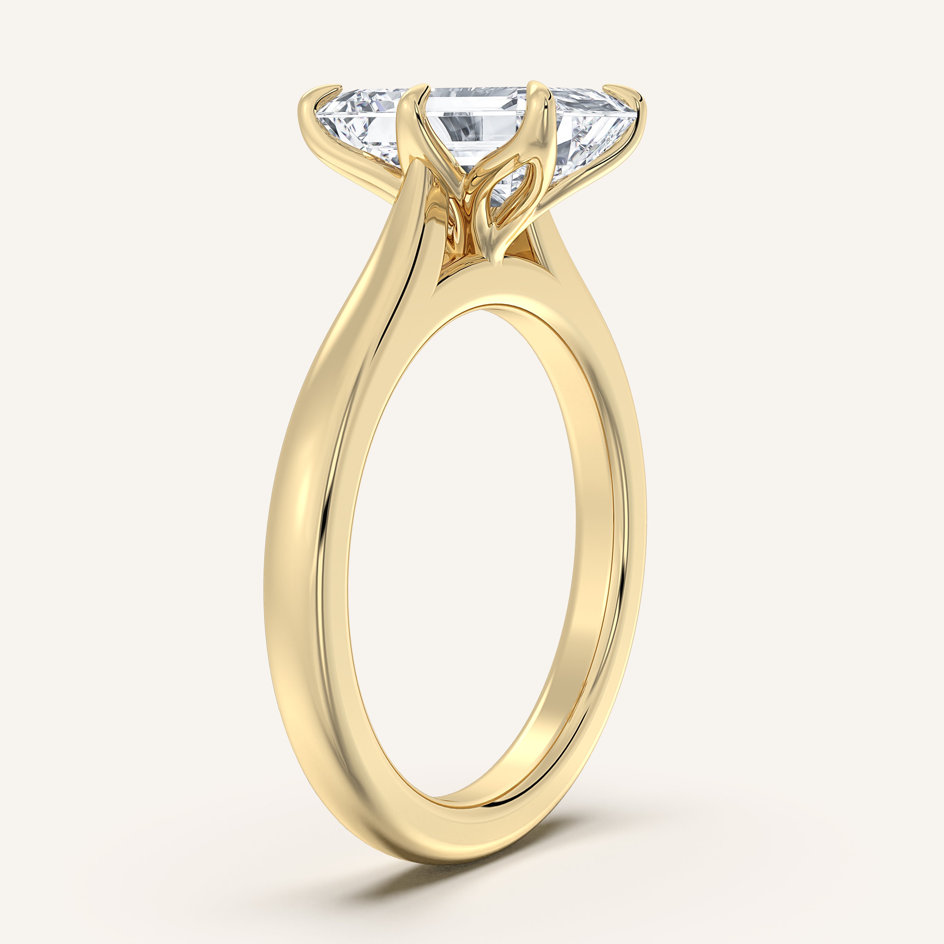 shape: Emerald | metal: Yellow Gold | view: 2