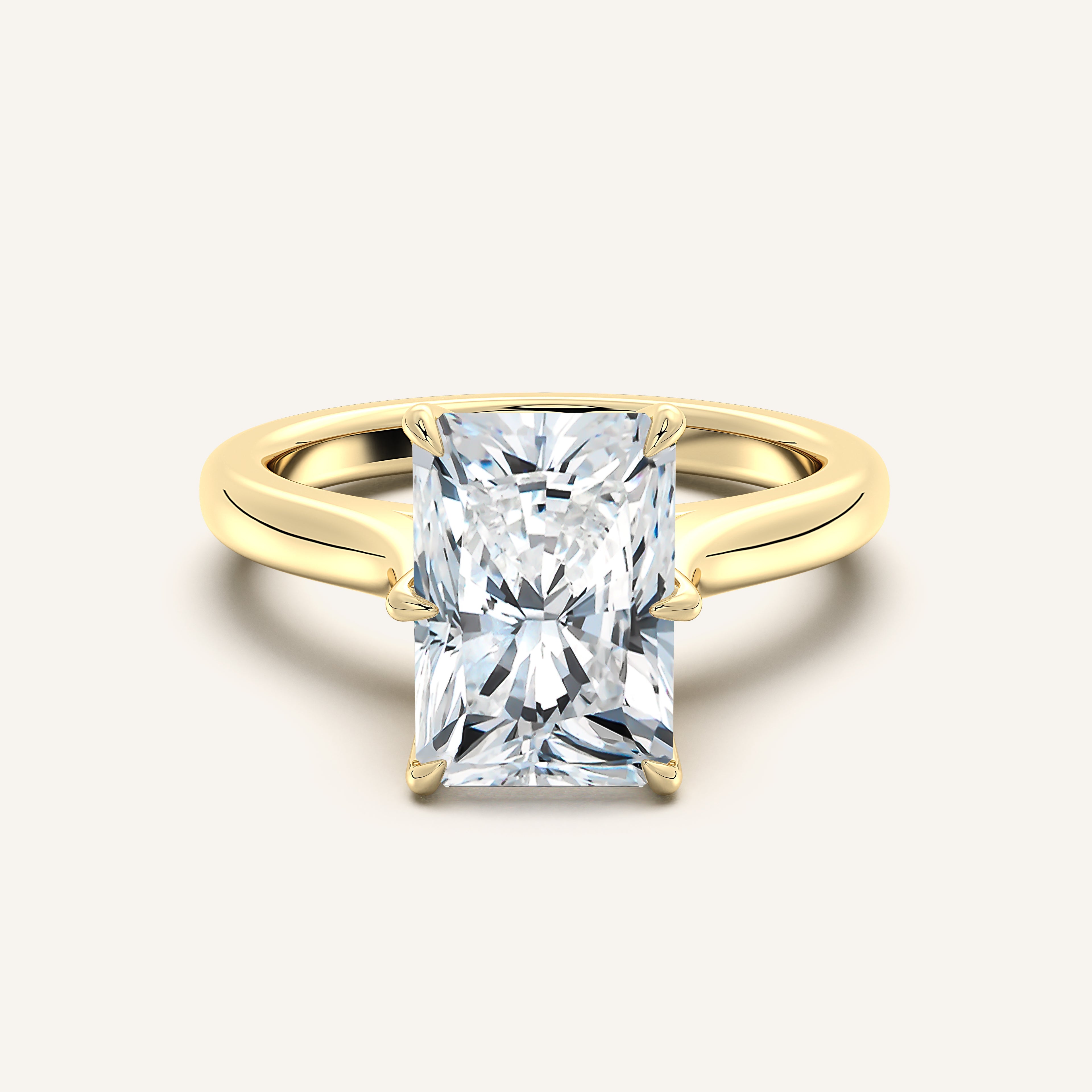 shape: Radiant | metal: Yellow Gold | view: 1
