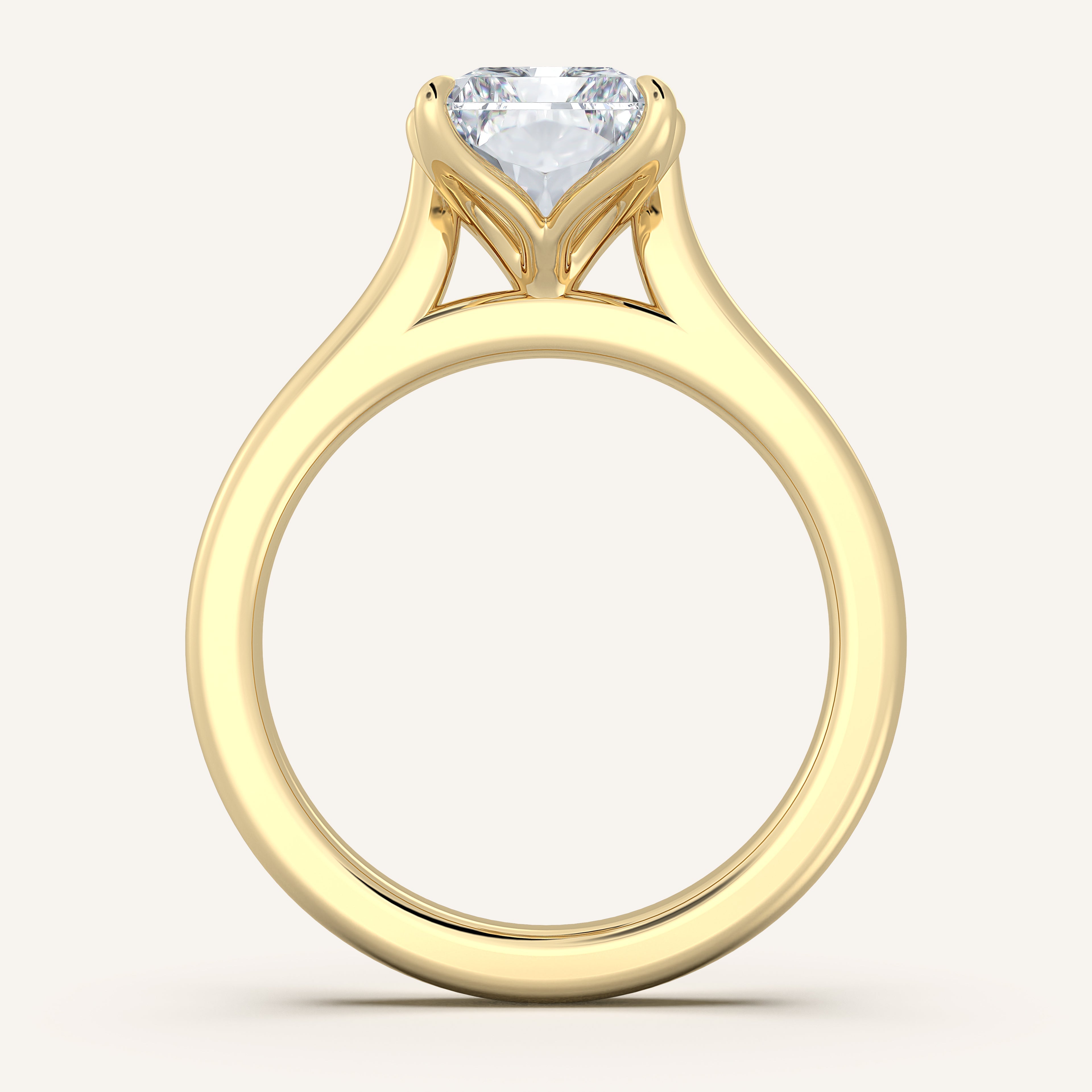 shape: Radiant | metal: Yellow Gold | view: 3