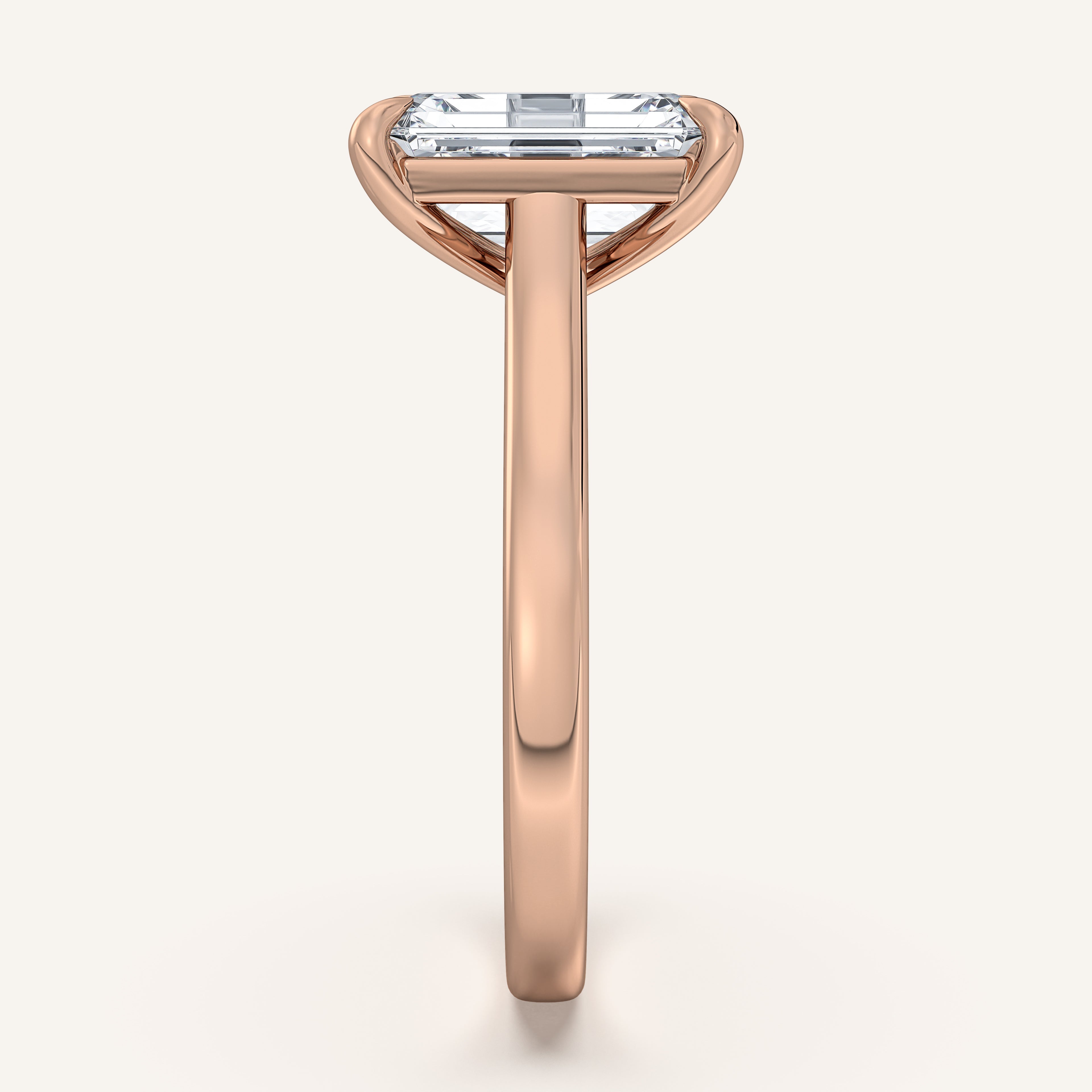 shape: Emerald | metal: Rose Gold | view: 4