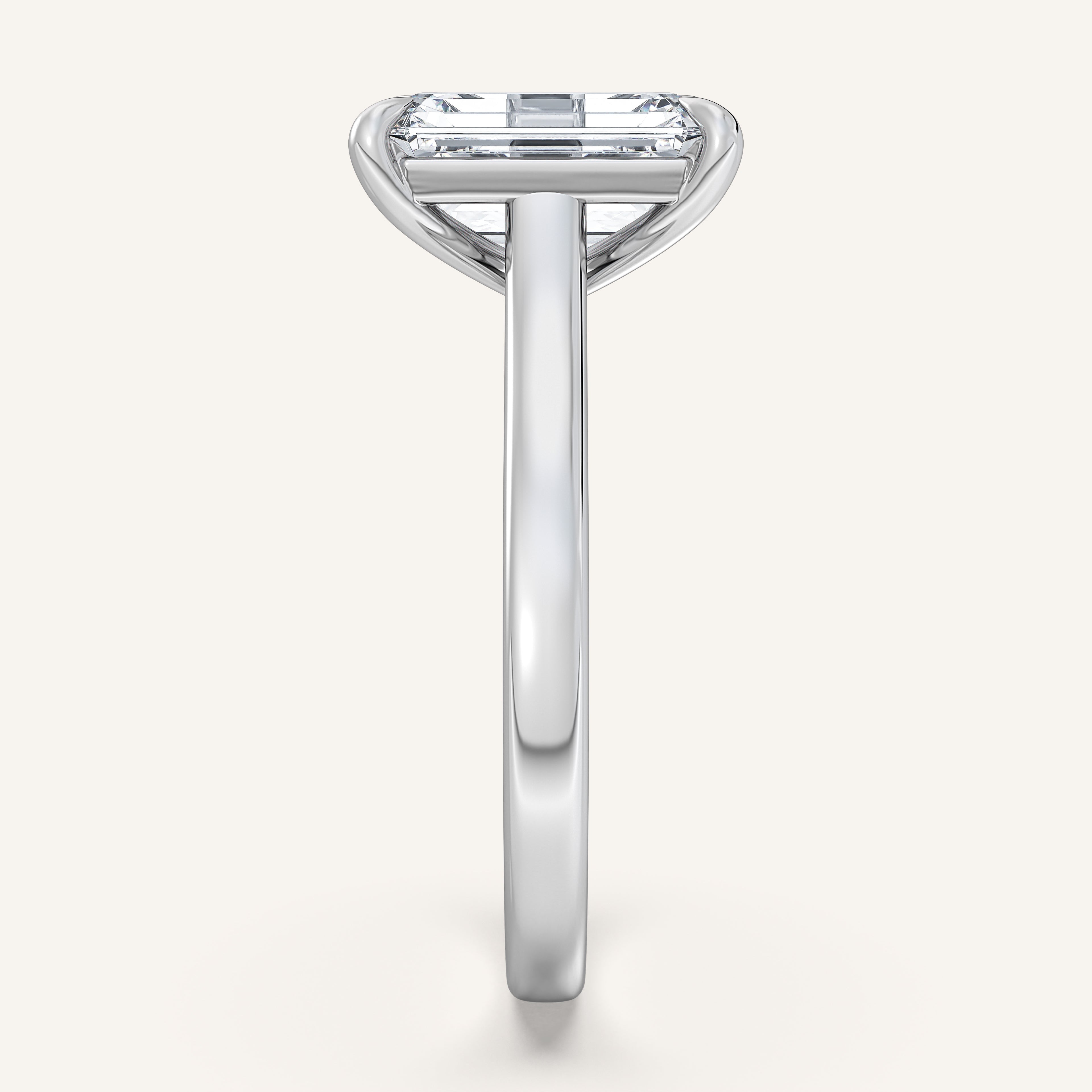 shape: Emerald | metal: White Gold, Platinum | view: 4