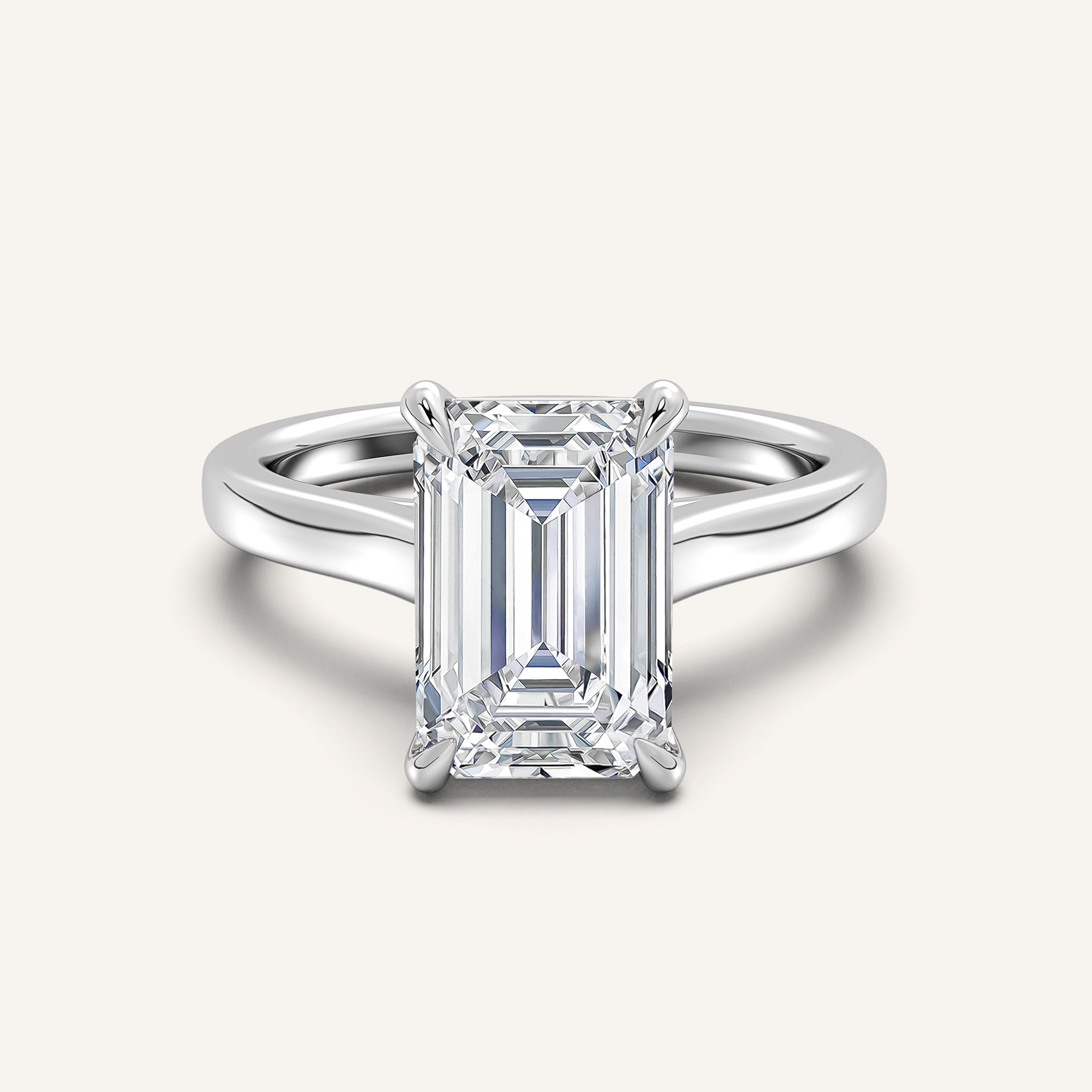 shape: Emerald | metal: White Gold, Platinum | view: 1