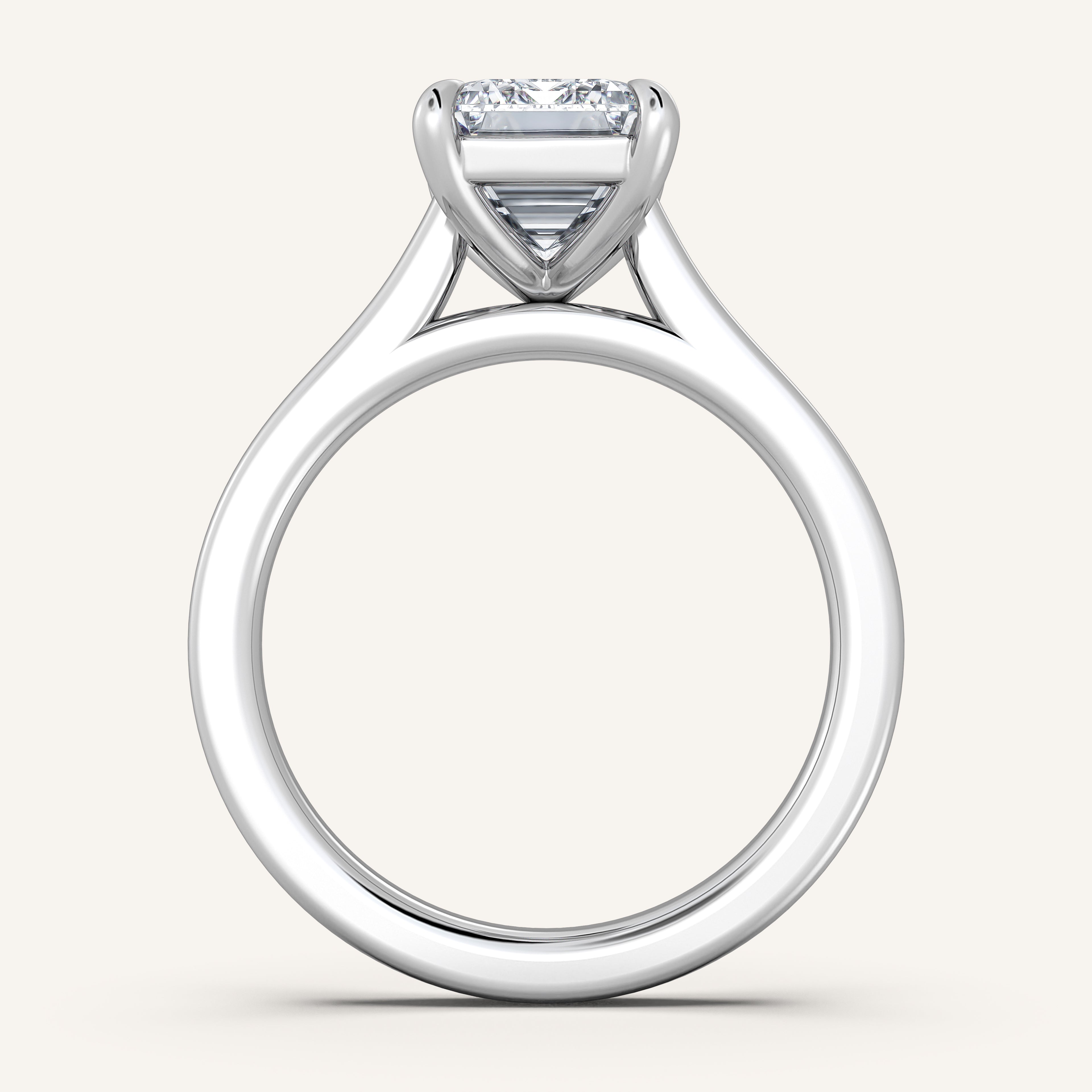 shape: Emerald | metal: White Gold, Platinum | view: 3