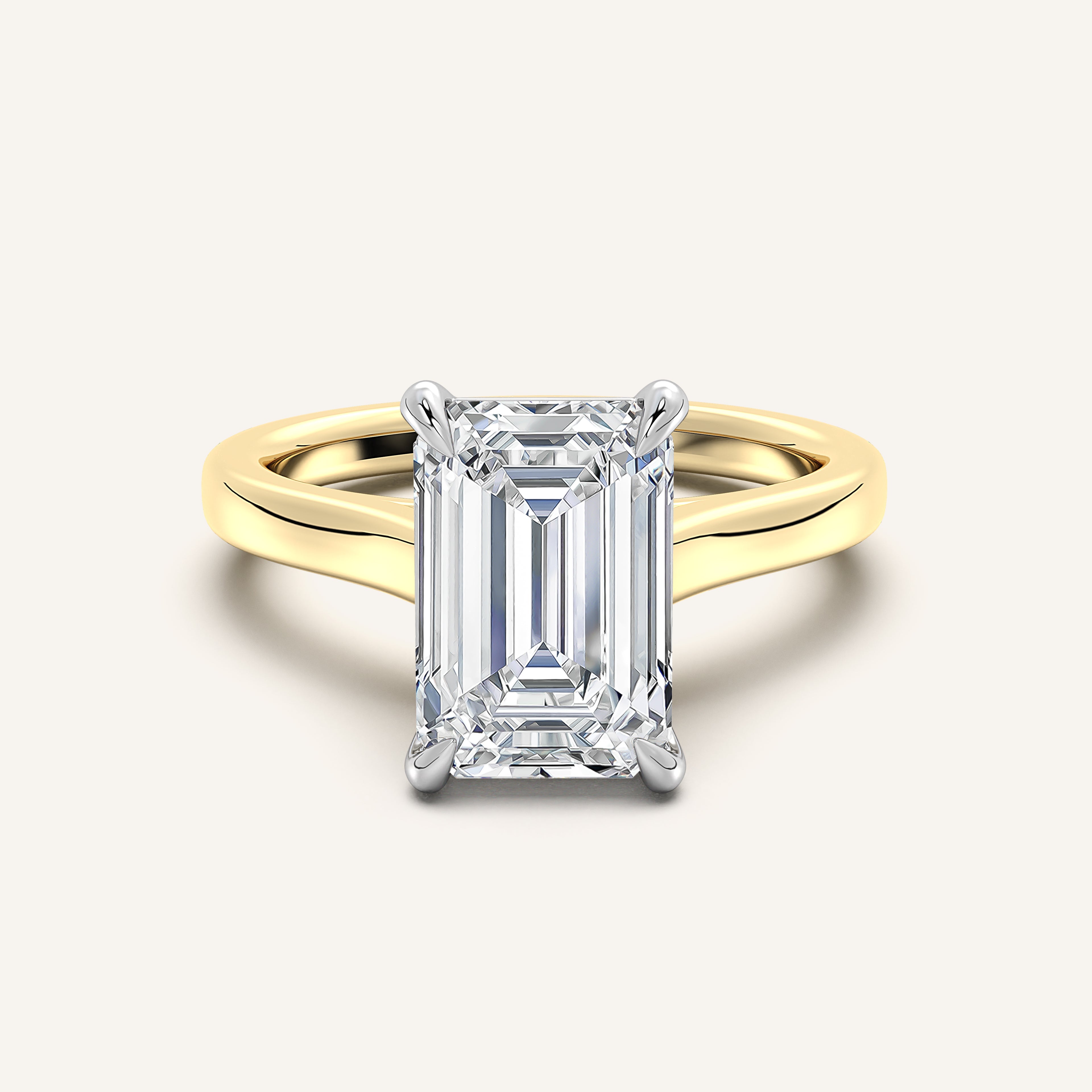 shape: Emerald | metal: Two Tone | view: 1