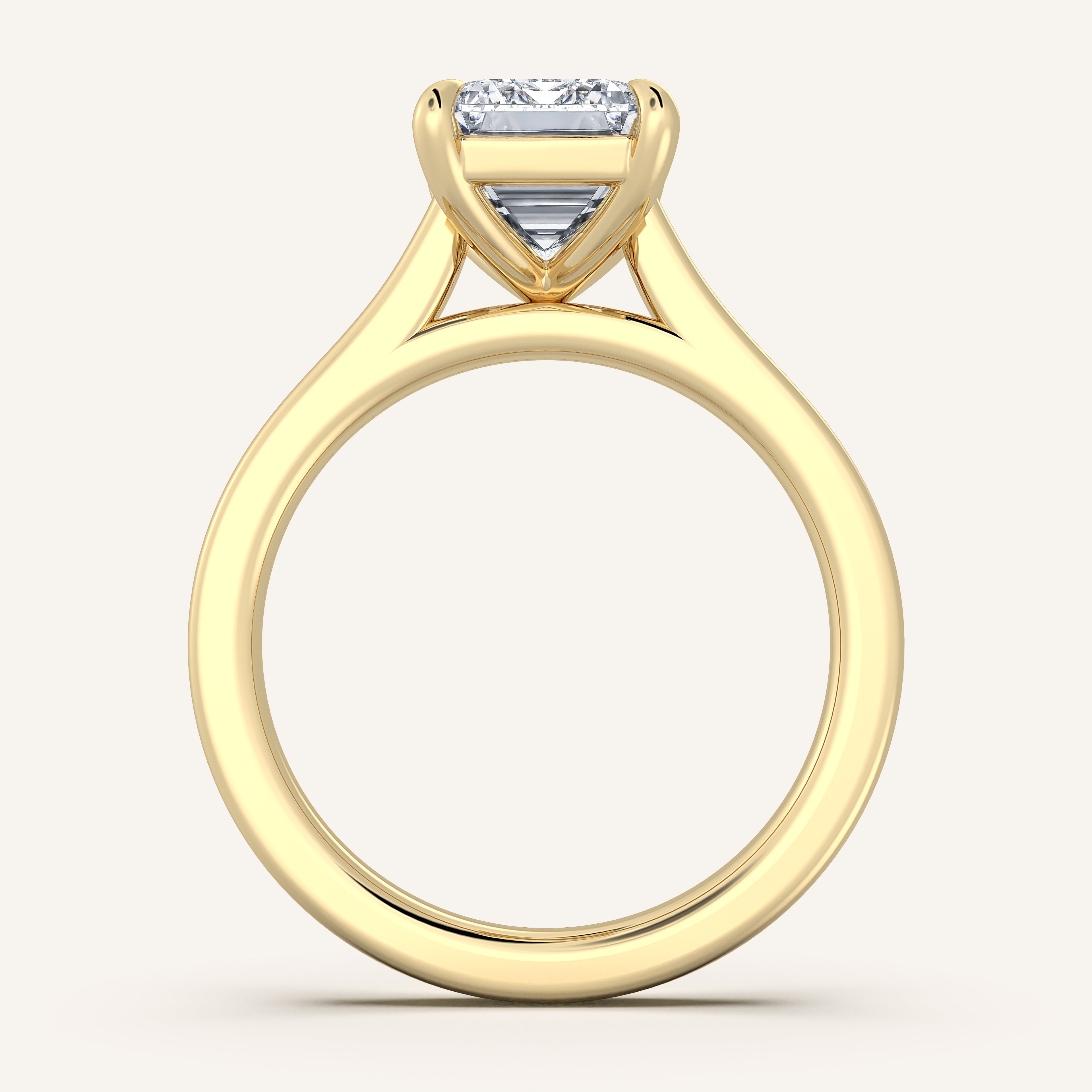 shape: Emerald | metal: Yellow Gold | view: 3
