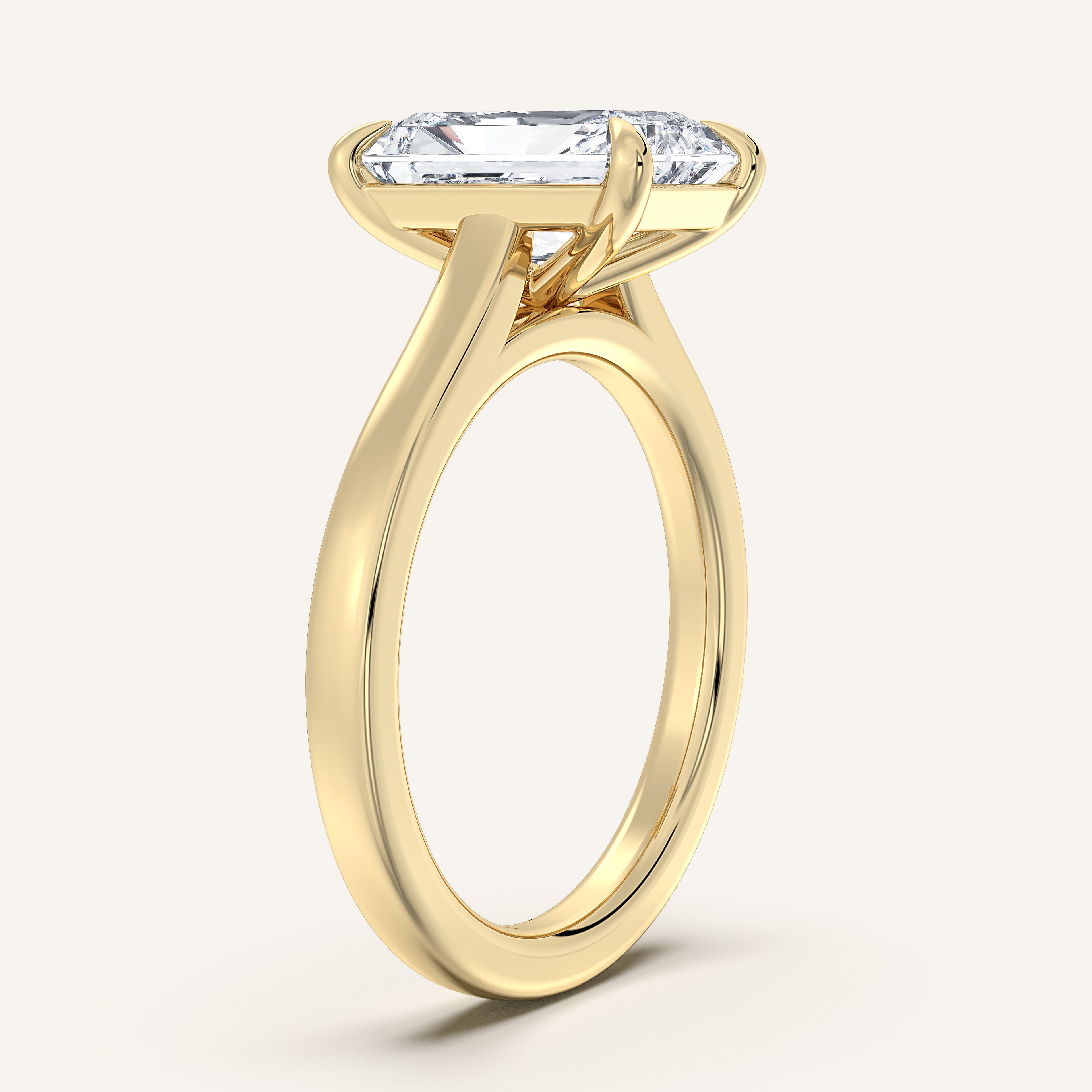 shape: Radiant | metal: Yellow Gold | view: 2