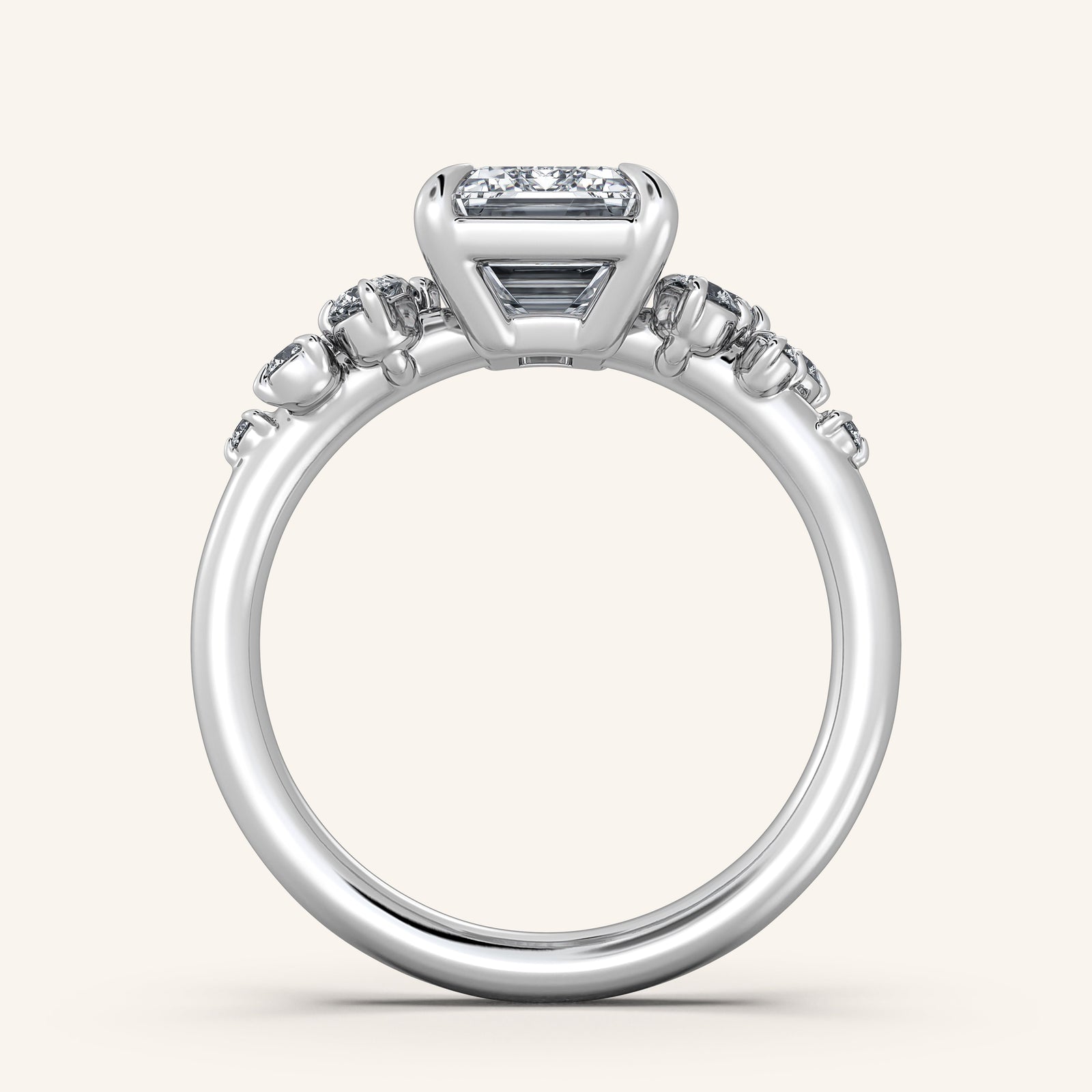 Camille — Floral Accent Engagement Ring