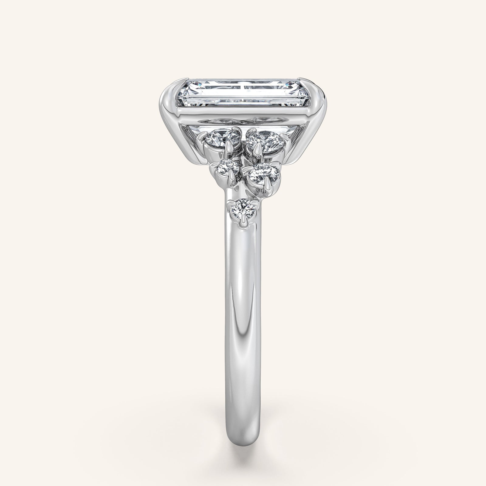 Camille — Floral Accent Engagement Ring