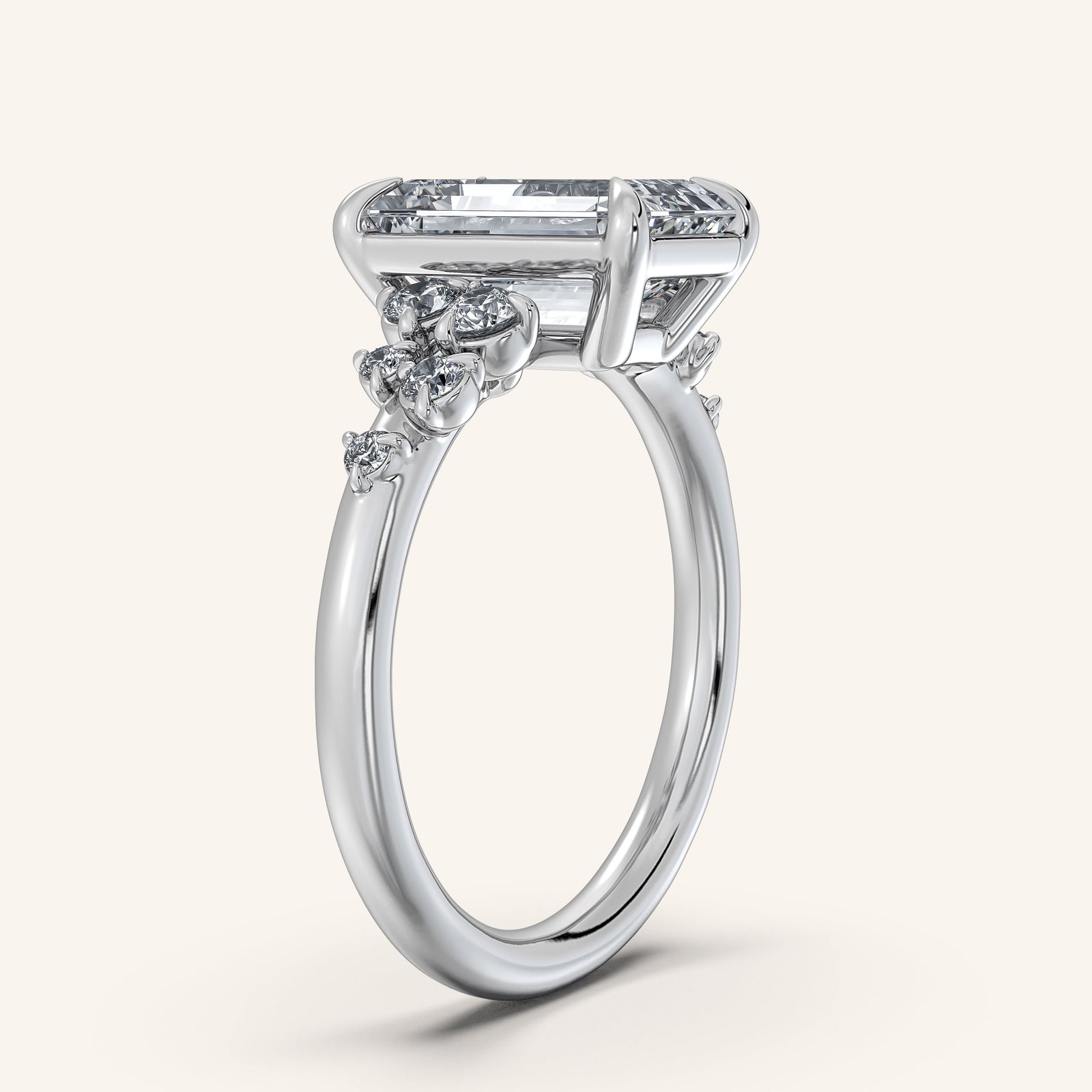 Camille — Floral Accent Engagement Ring