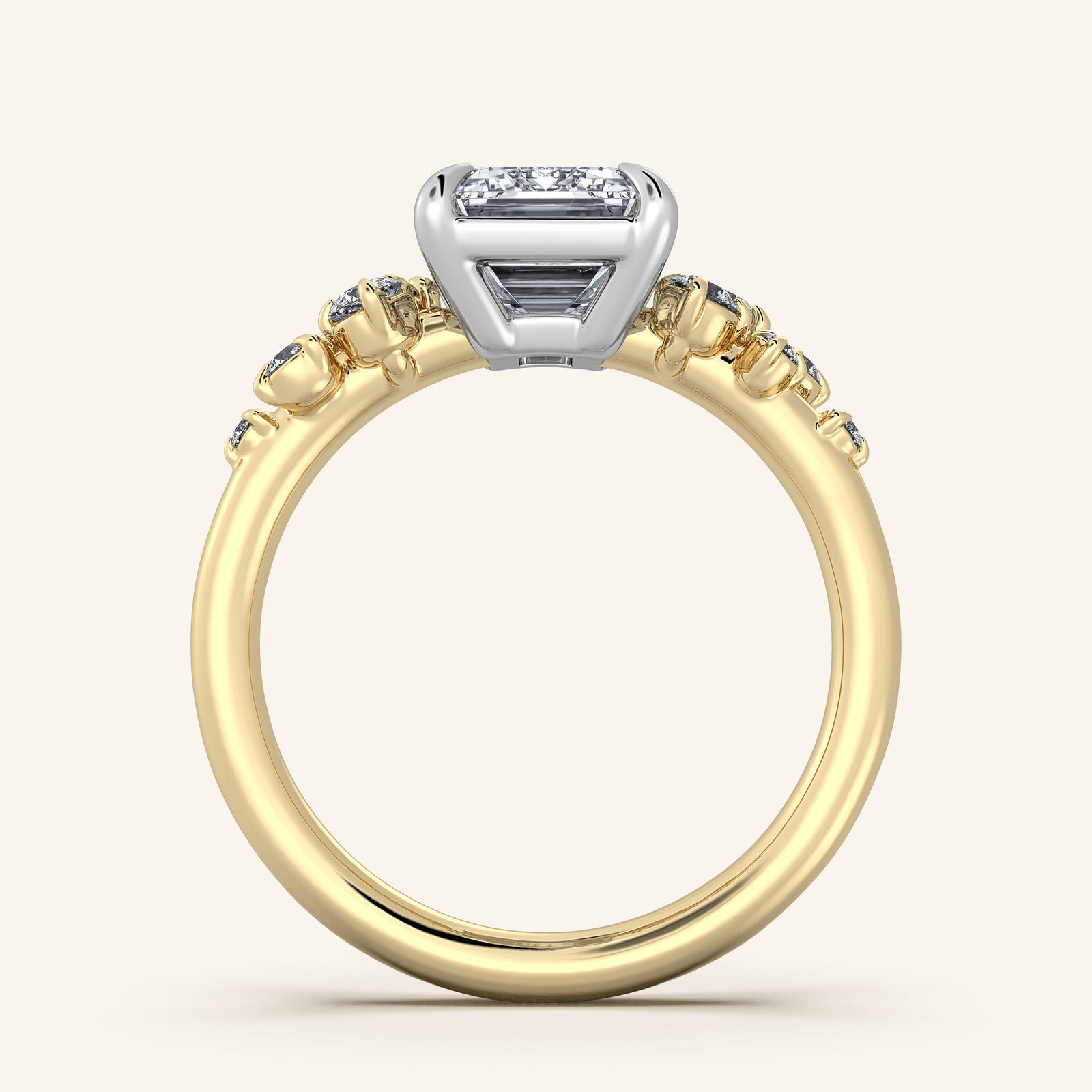 Camille — Floral Accent Engagement Ring