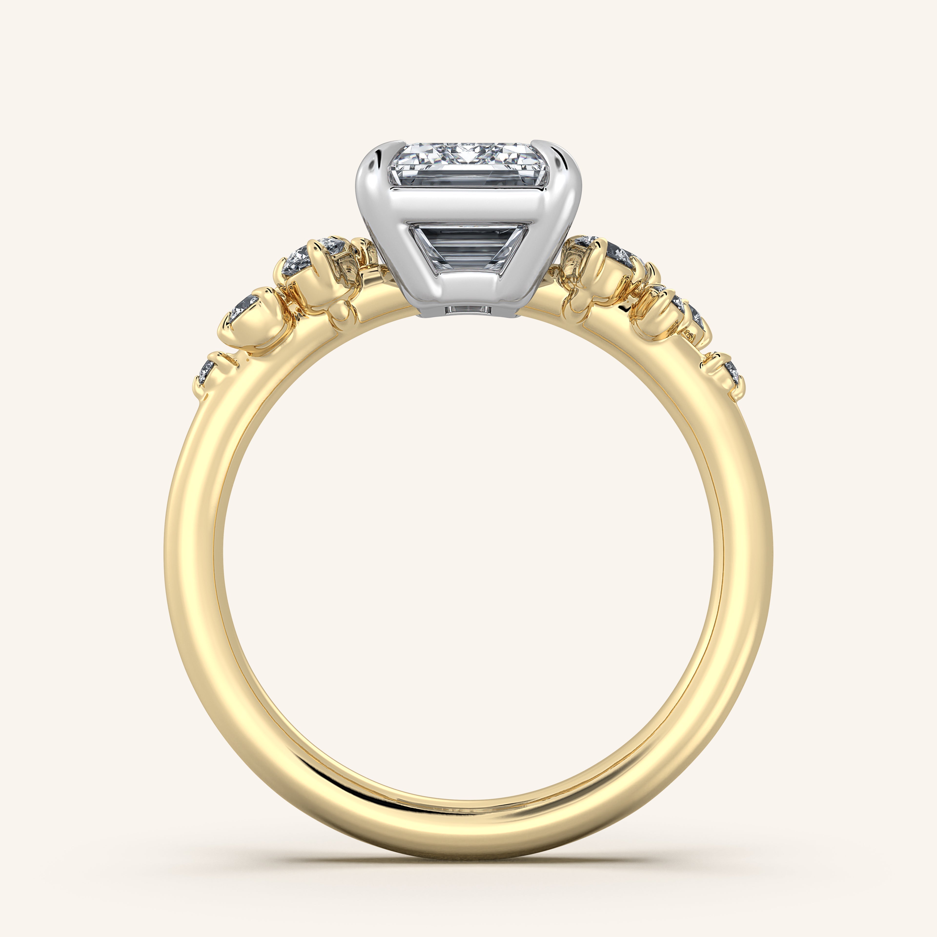shape: Emerald | metal: Two Tone | view: 4