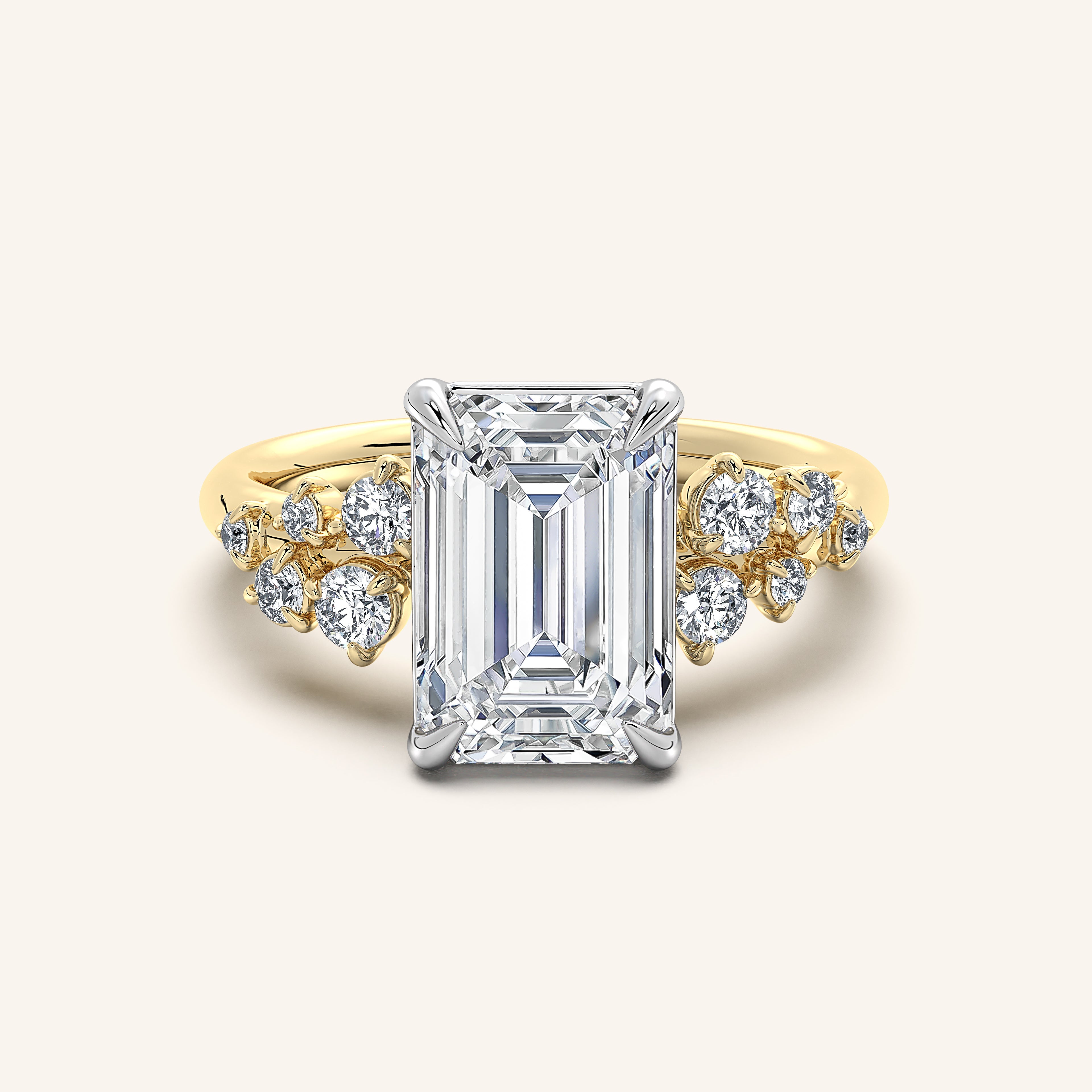 shape: Emerald | metal: Two Tone | view: 1