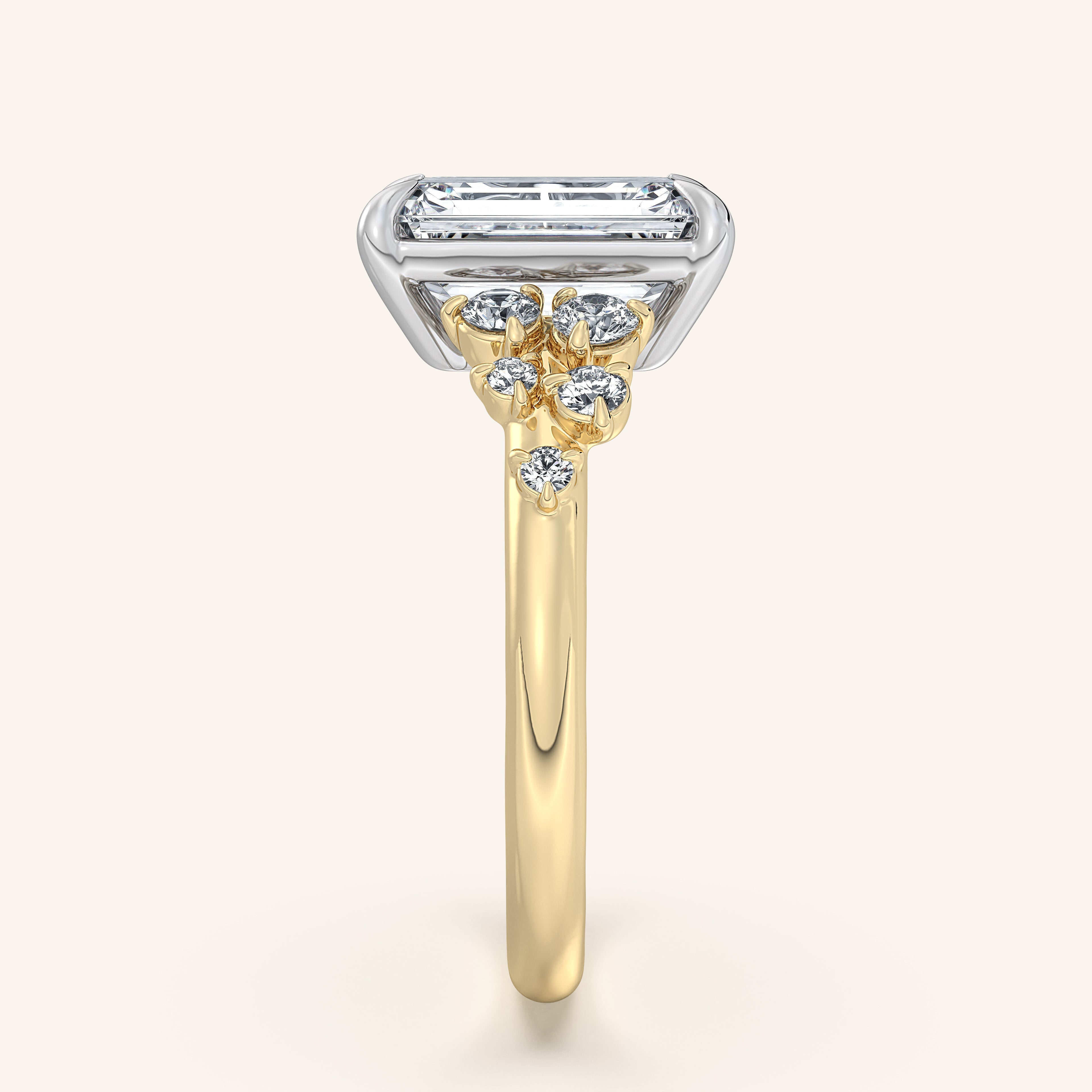 shape: Emerald | metal: Two Tone | view: 3