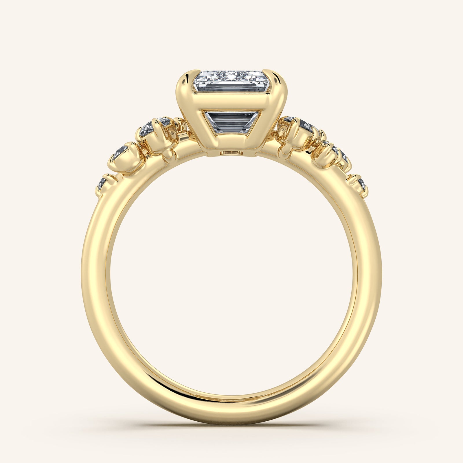 Camille — Floral Accent Engagement Ring