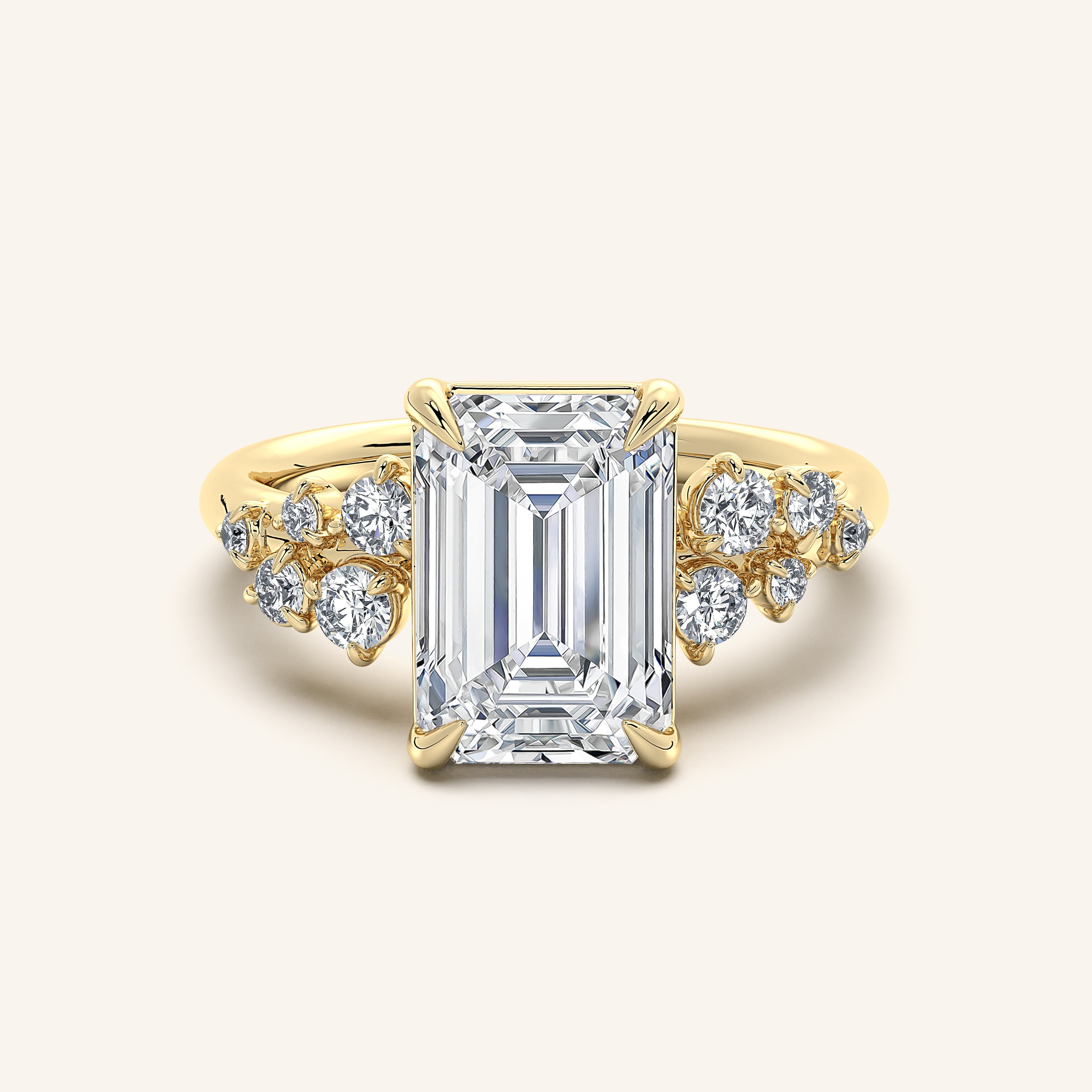 shape: Emerald | metal: Yellow Gold | view: 1