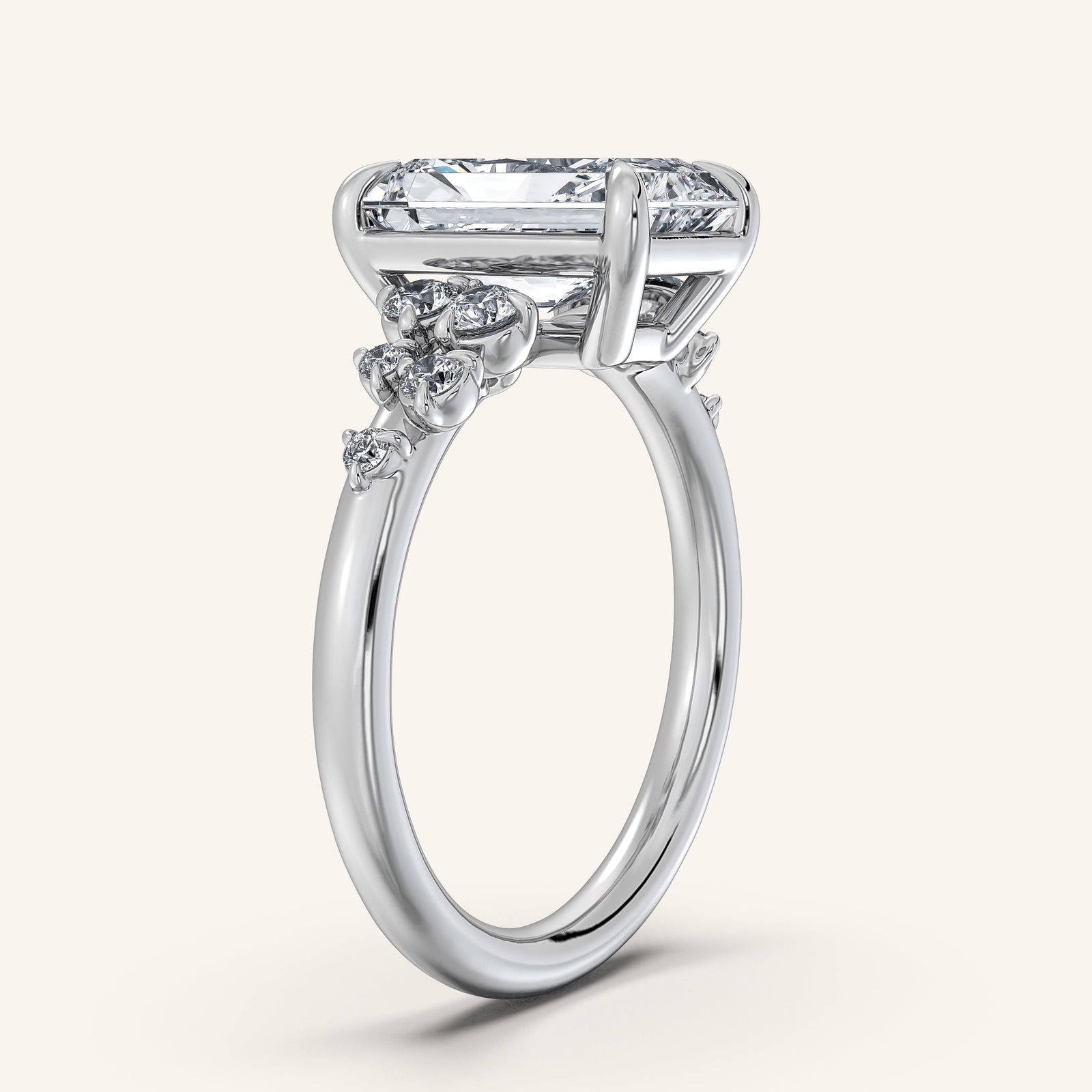 Camille — Floral Accent Engagement Ring
