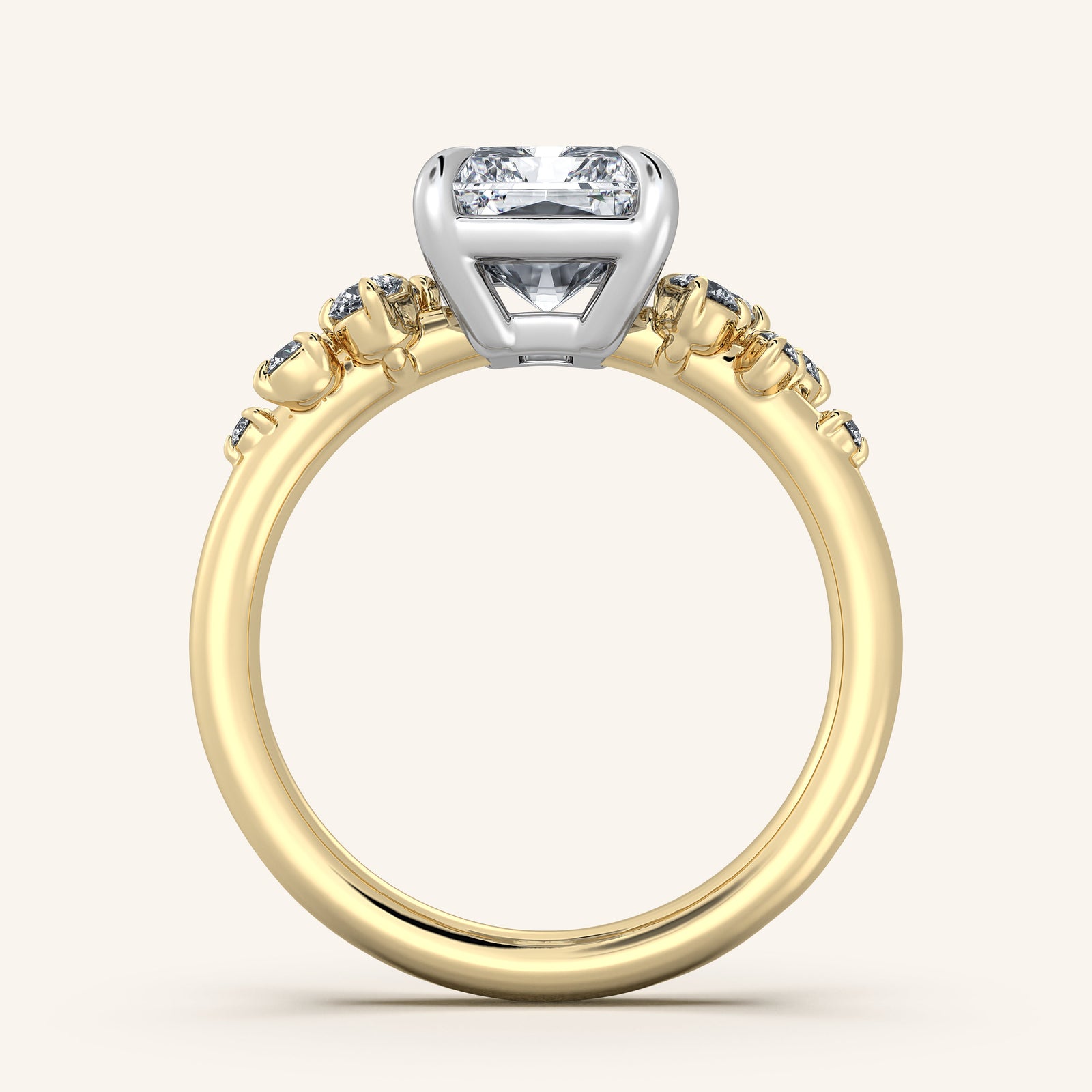 Camille — Floral Accent Engagement Ring