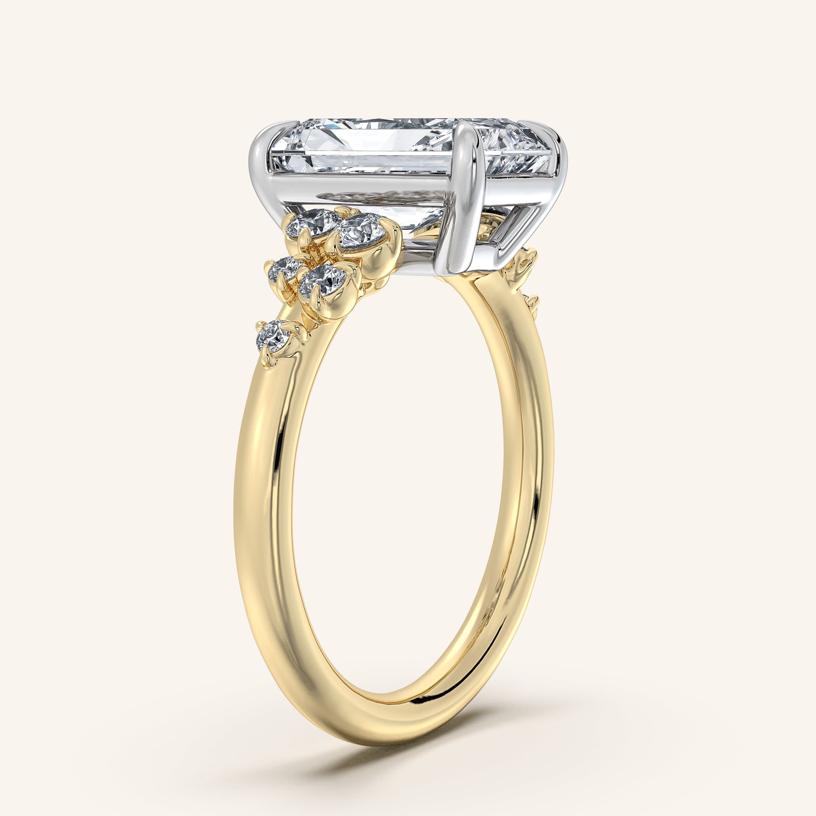 Camille — Floral Accent Engagement Ring