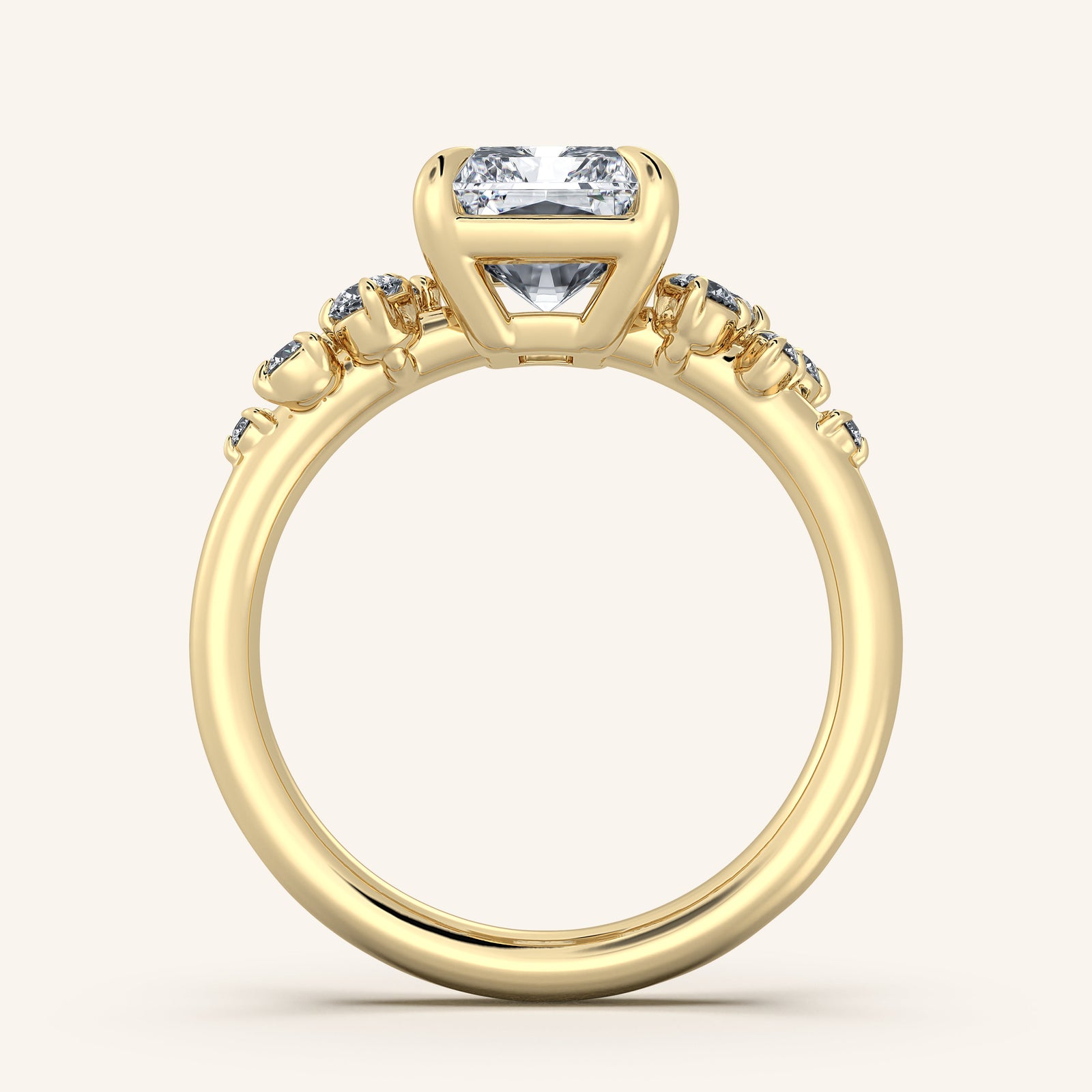 Camille — Floral Accent Engagement Ring