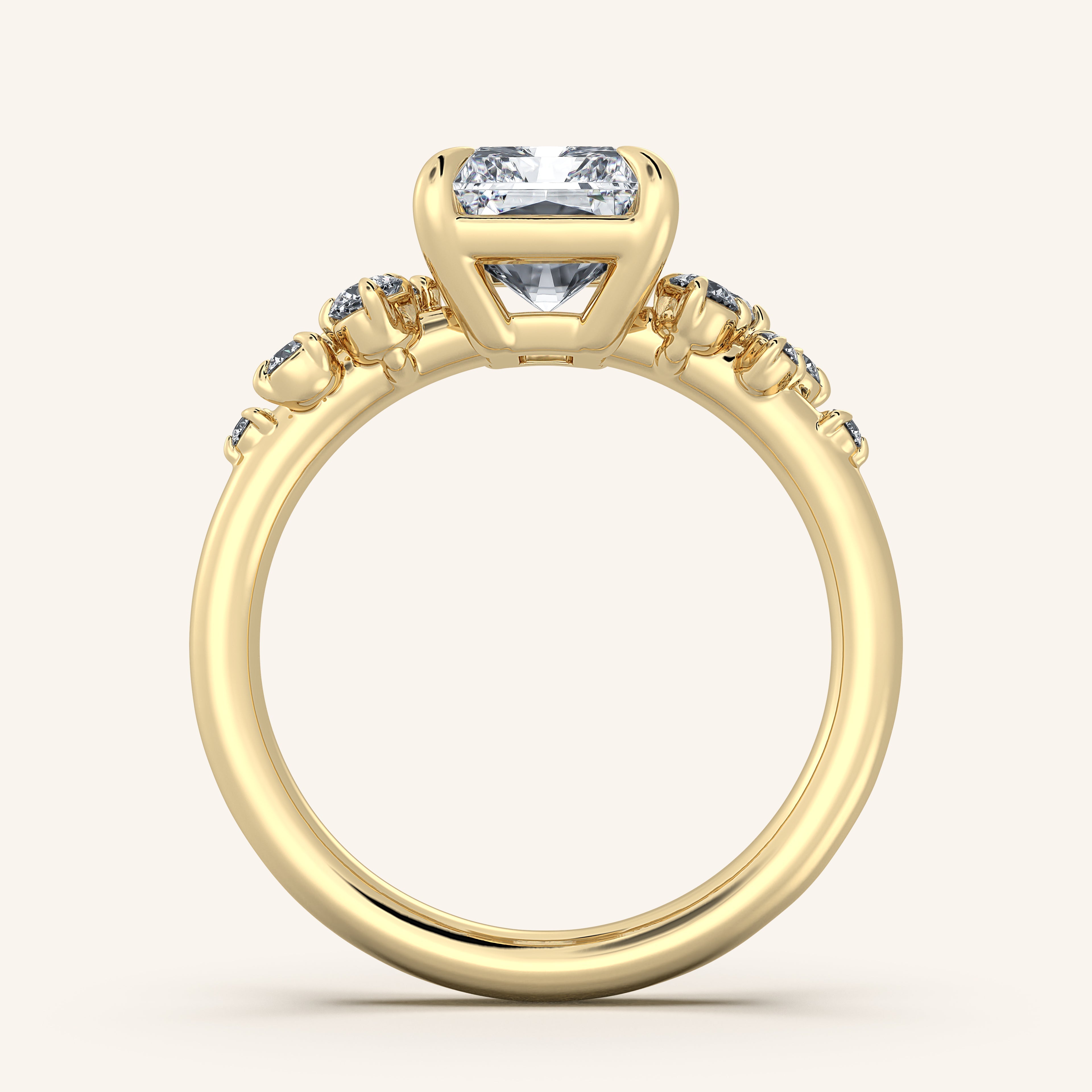 shape: Radiant | metal: Yellow Gold | view: 4