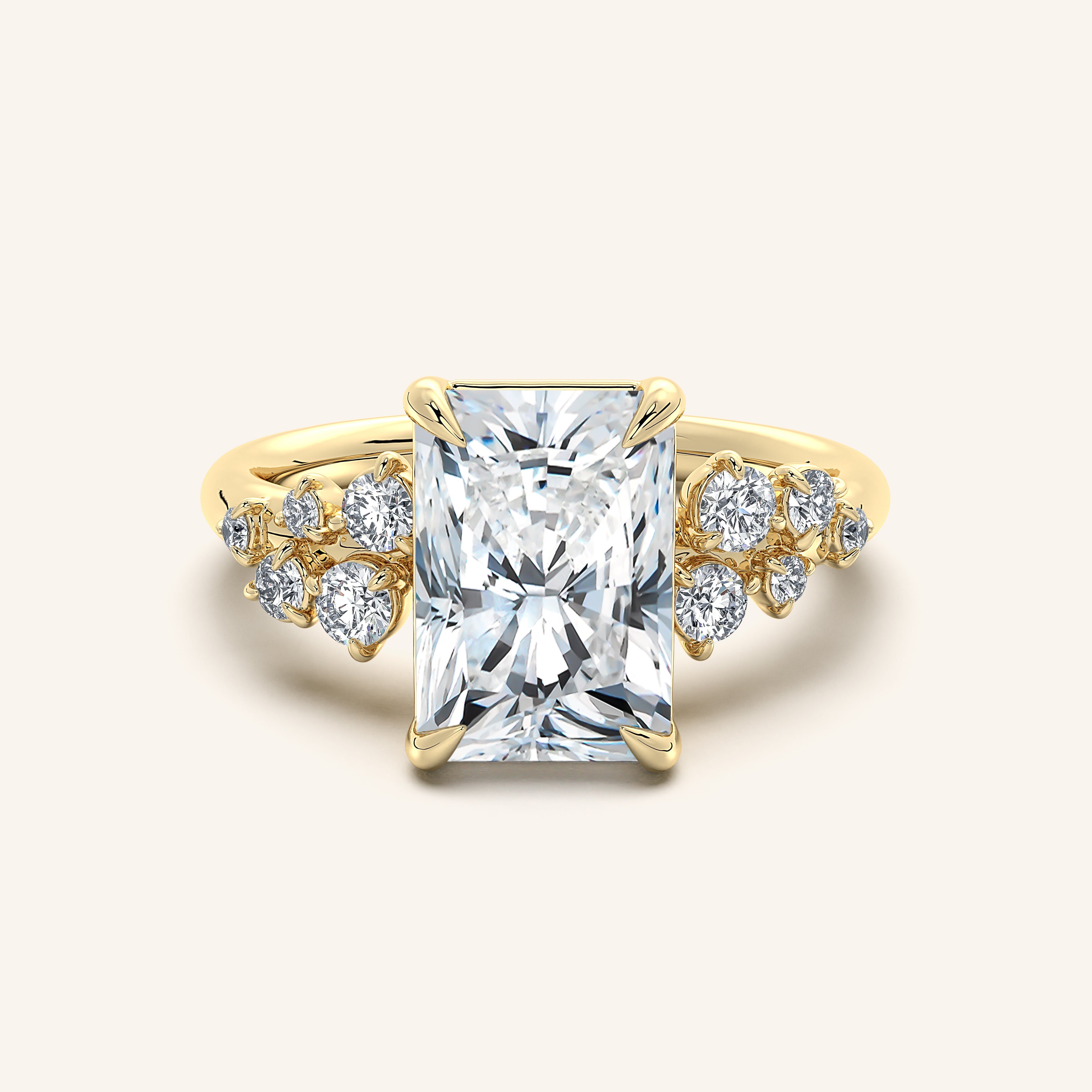 shape: Radiant | metal: Yellow Gold | view: 1