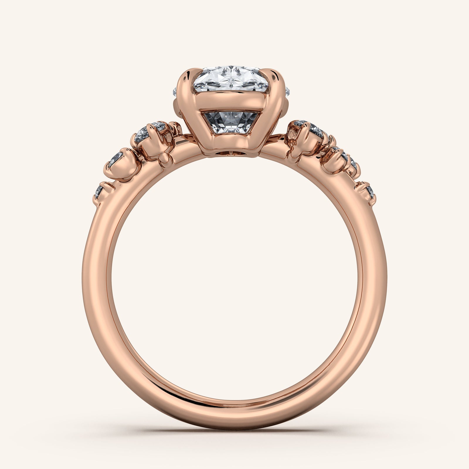 Camille — Floral Accent Engagement Ring