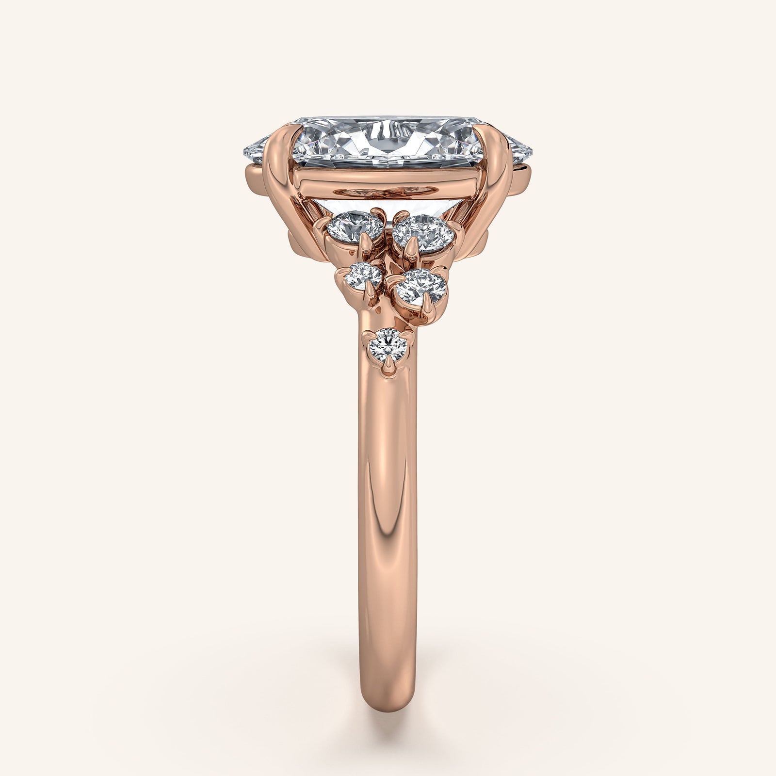 Camille — Floral Accent Engagement Ring