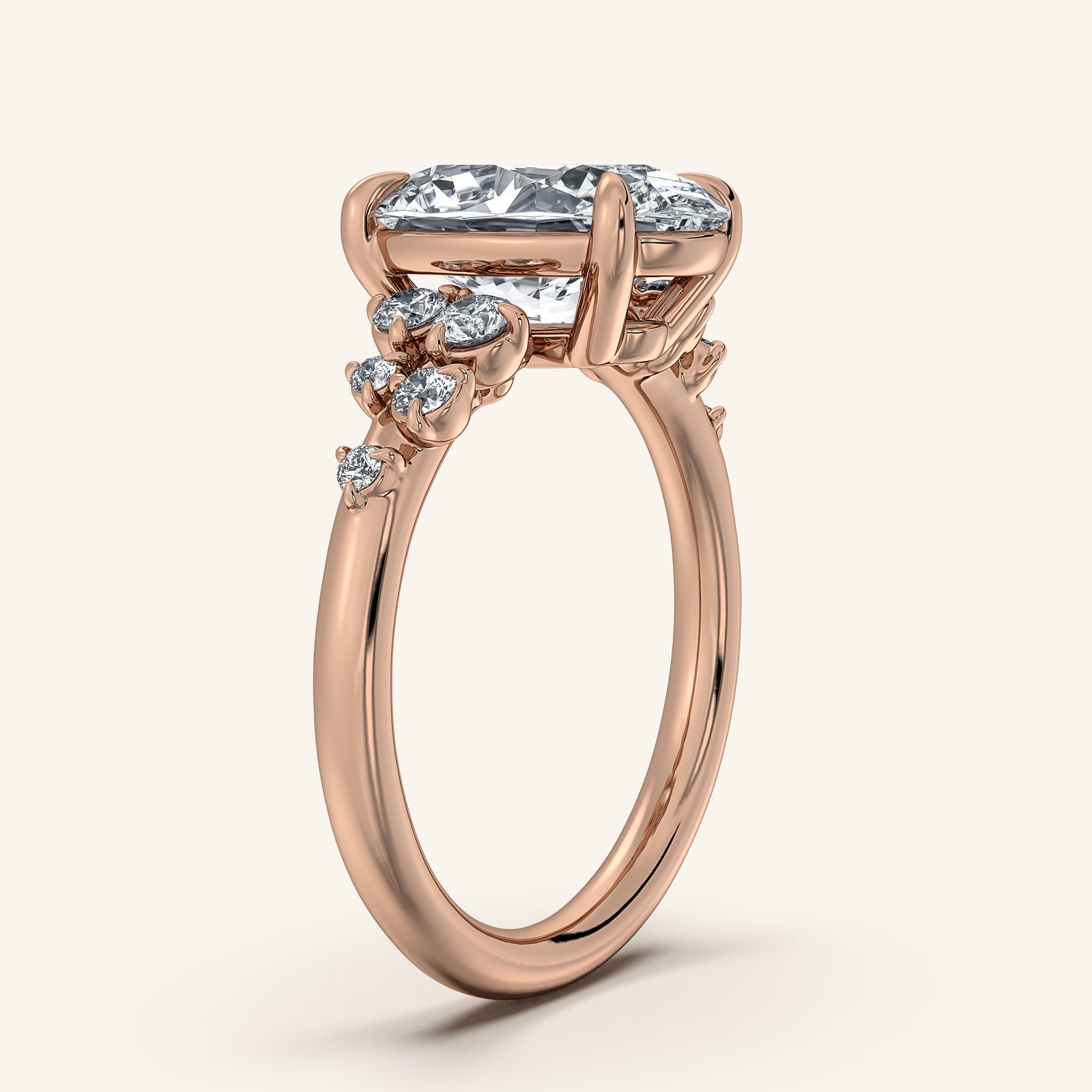 Camille — Floral Accent Engagement Ring