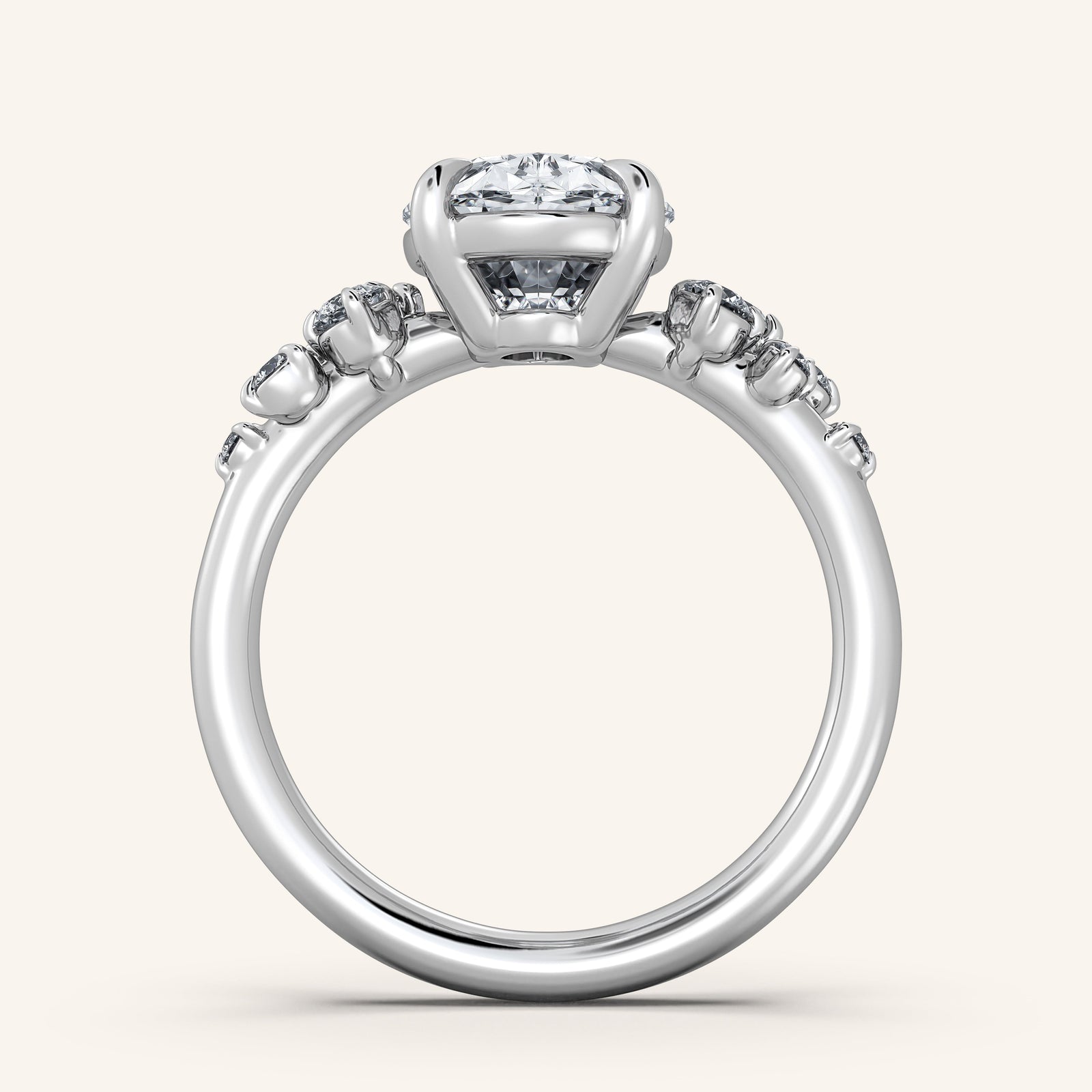 Camille — Floral Accent Engagement Ring