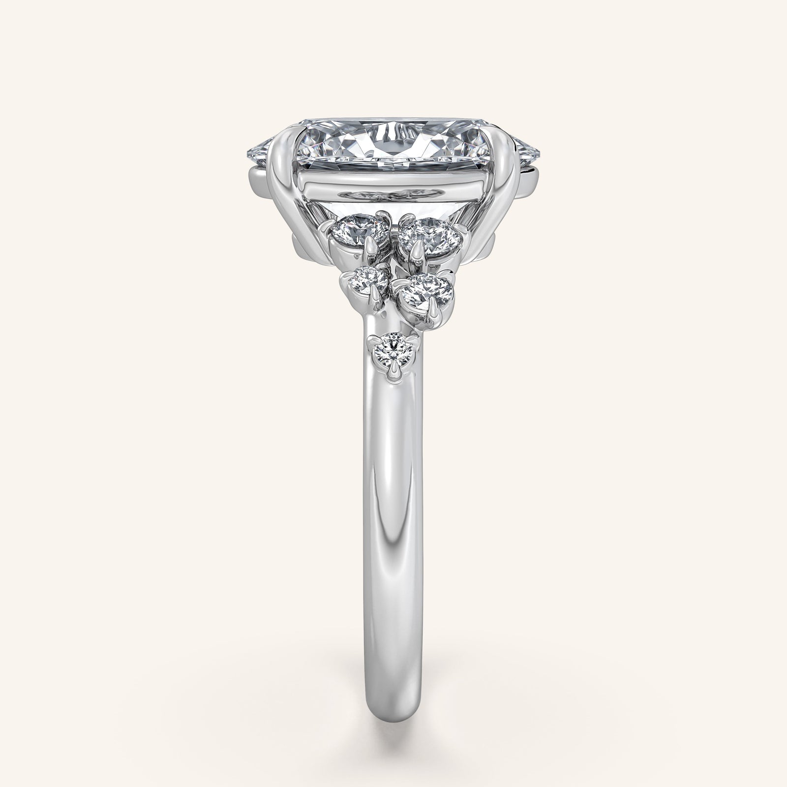 Camille — Floral Accent Engagement Ring