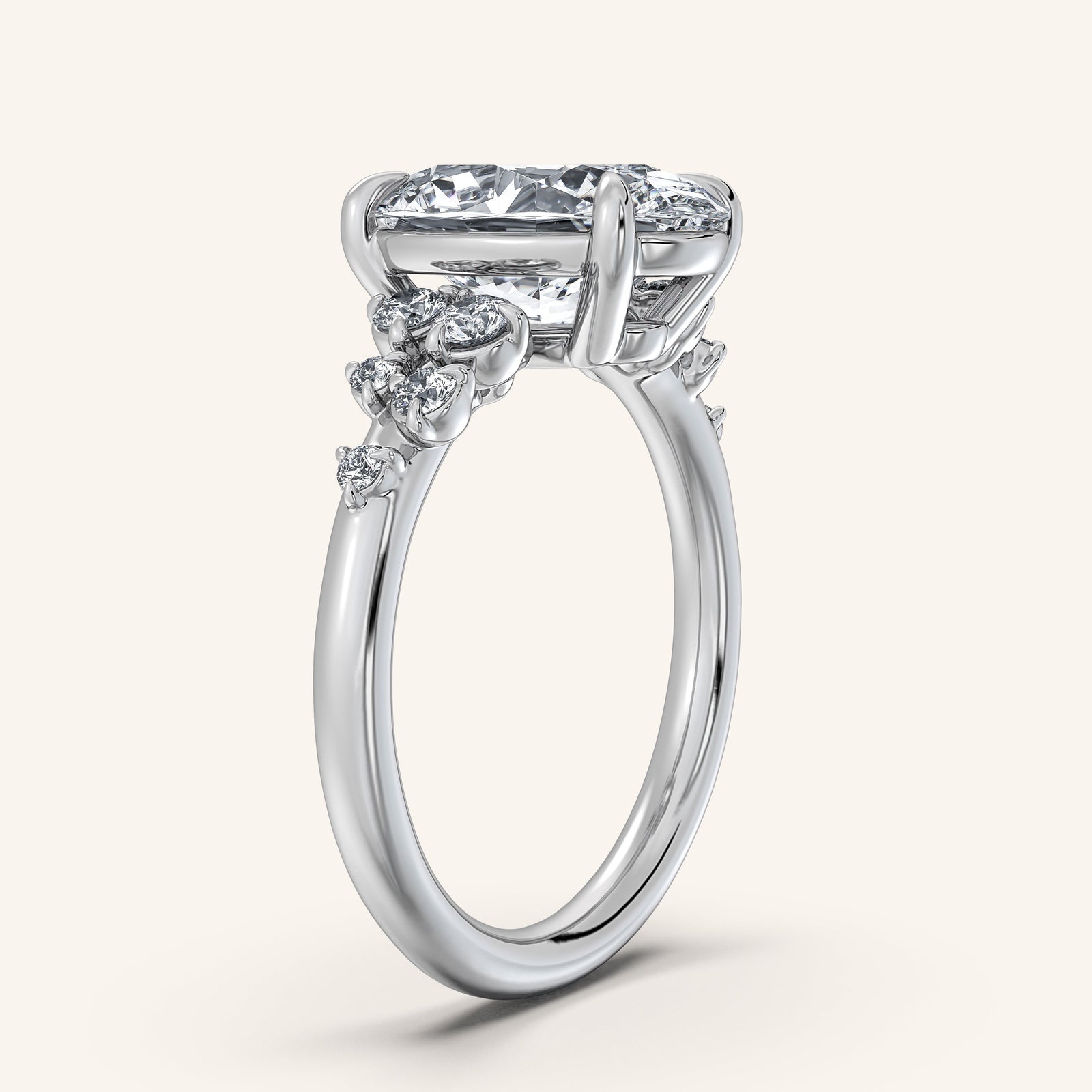 Camille — Floral Accent Engagement Ring