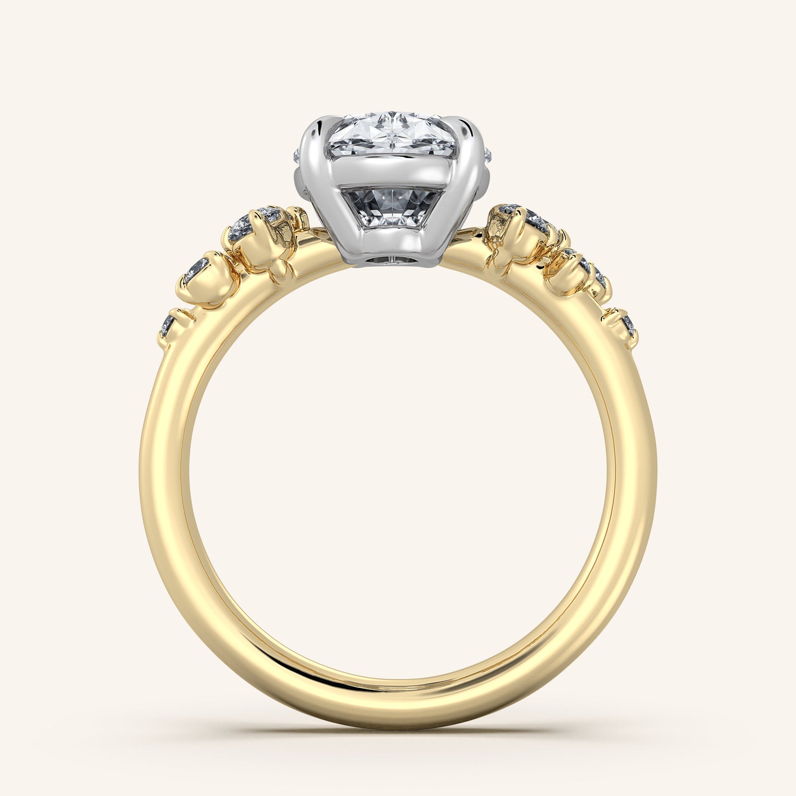 Camille — Floral Accent Engagement Ring