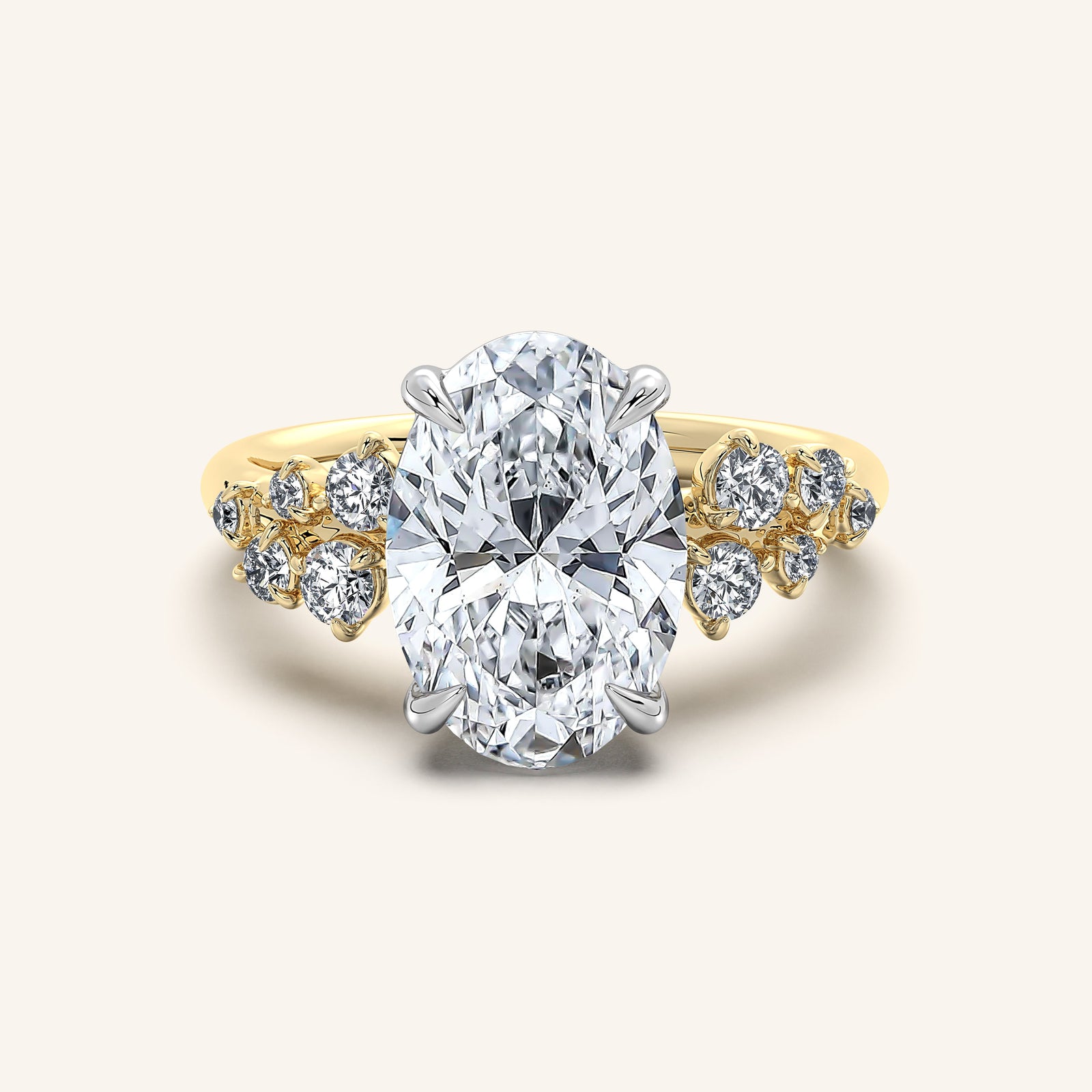 Camille — Floral Accent Engagement Ring