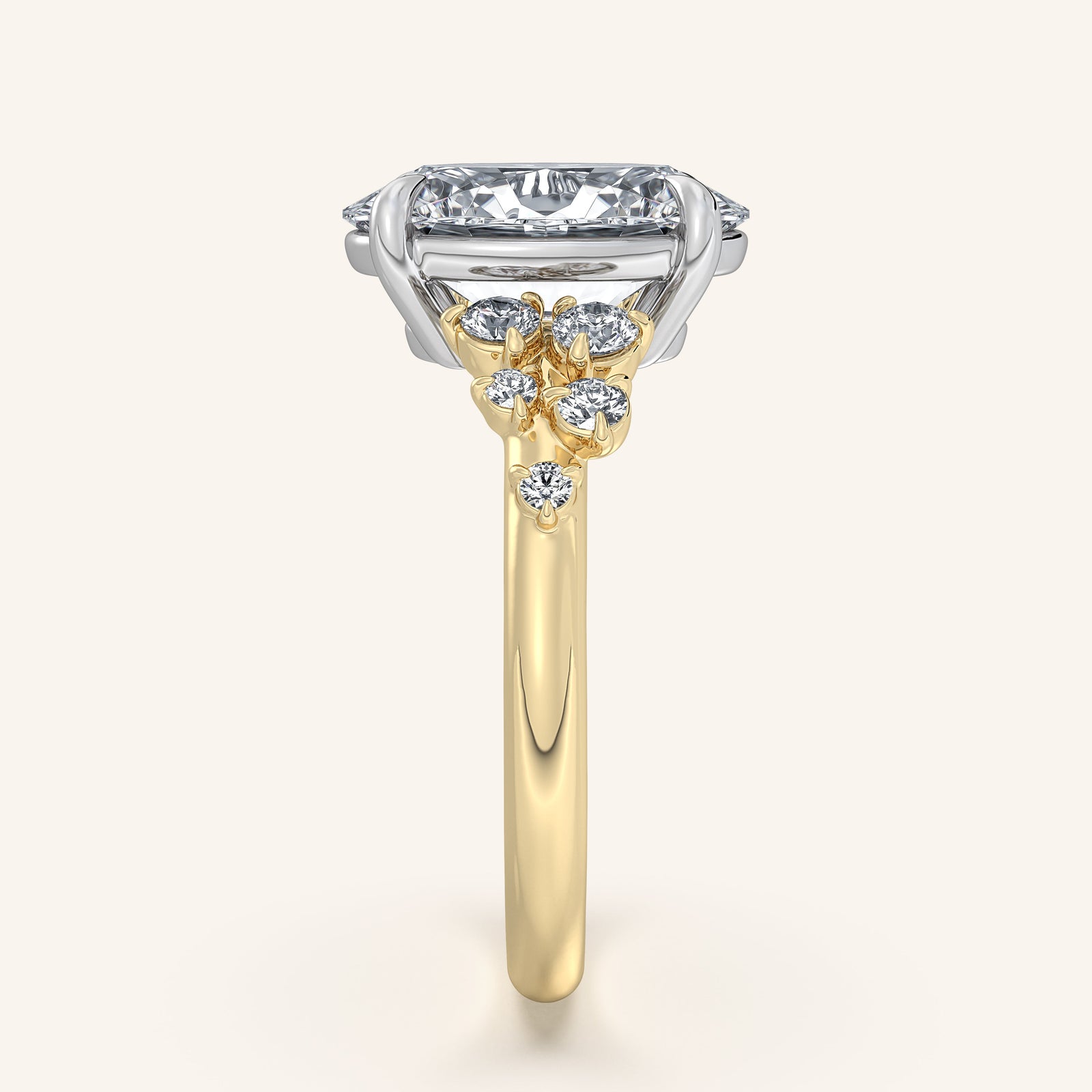 Camille — Floral Accent Engagement Ring
