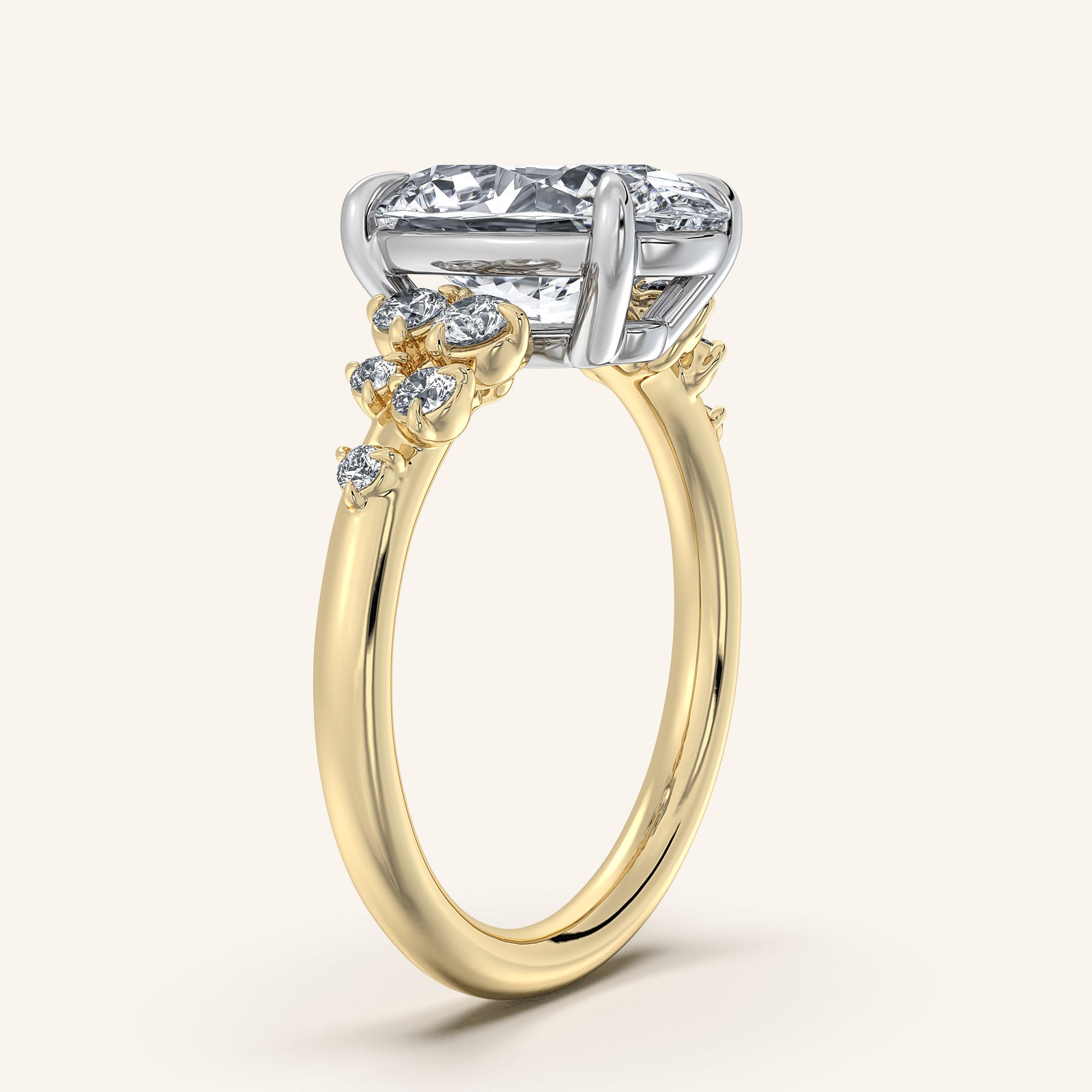 Camille — Floral Accent Engagement Ring