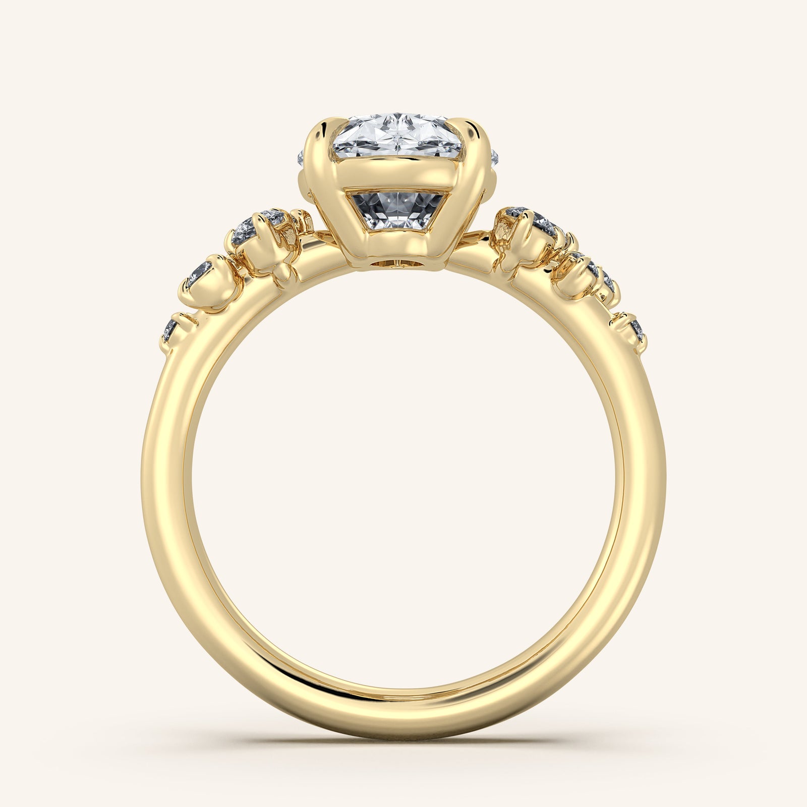 Camille — Floral Accent Engagement Ring