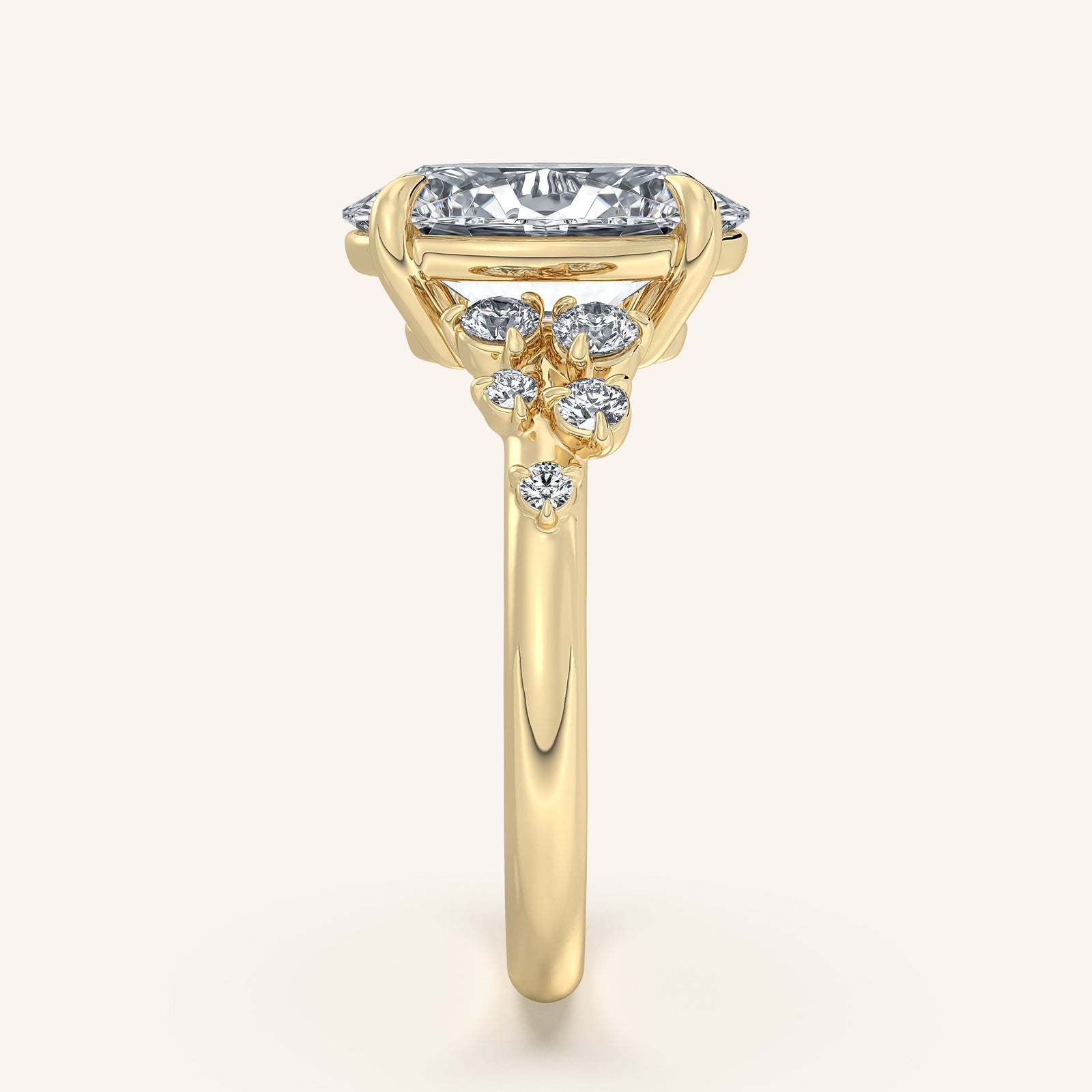 Camille — Floral Accent Engagement Ring
